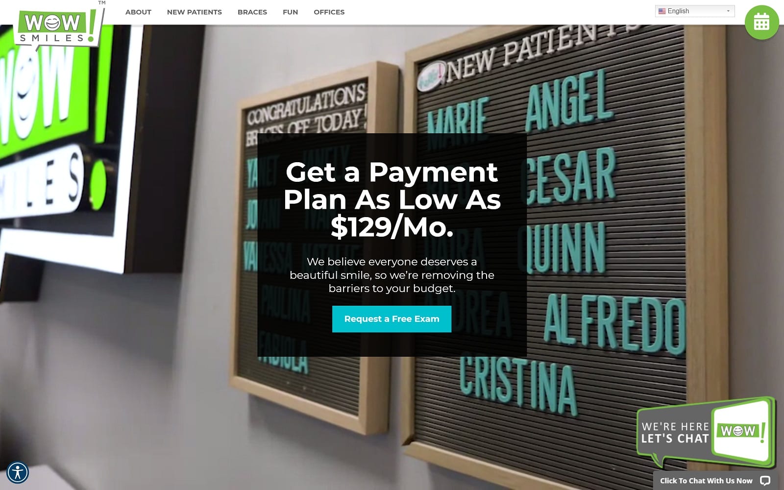 The Screenshot of Wow Smiles wowsmiles.com Website