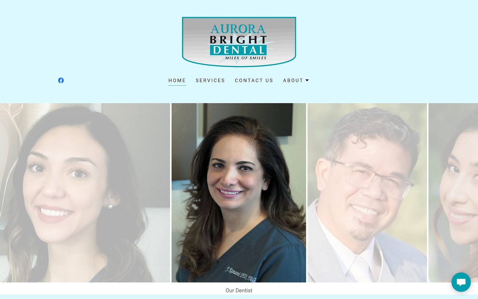 The screenshot of aurora bright dental aurorabrightdental. Com website