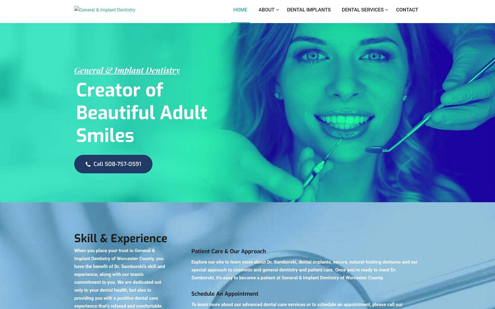 The Screenshot of Dr. Charles S. Samborski, DDS charlessamborskidds.com Website