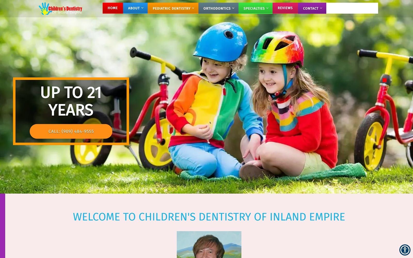 The Screenshot of Children's Dentistry of Inland Empire childrensdentistryofie.com Website