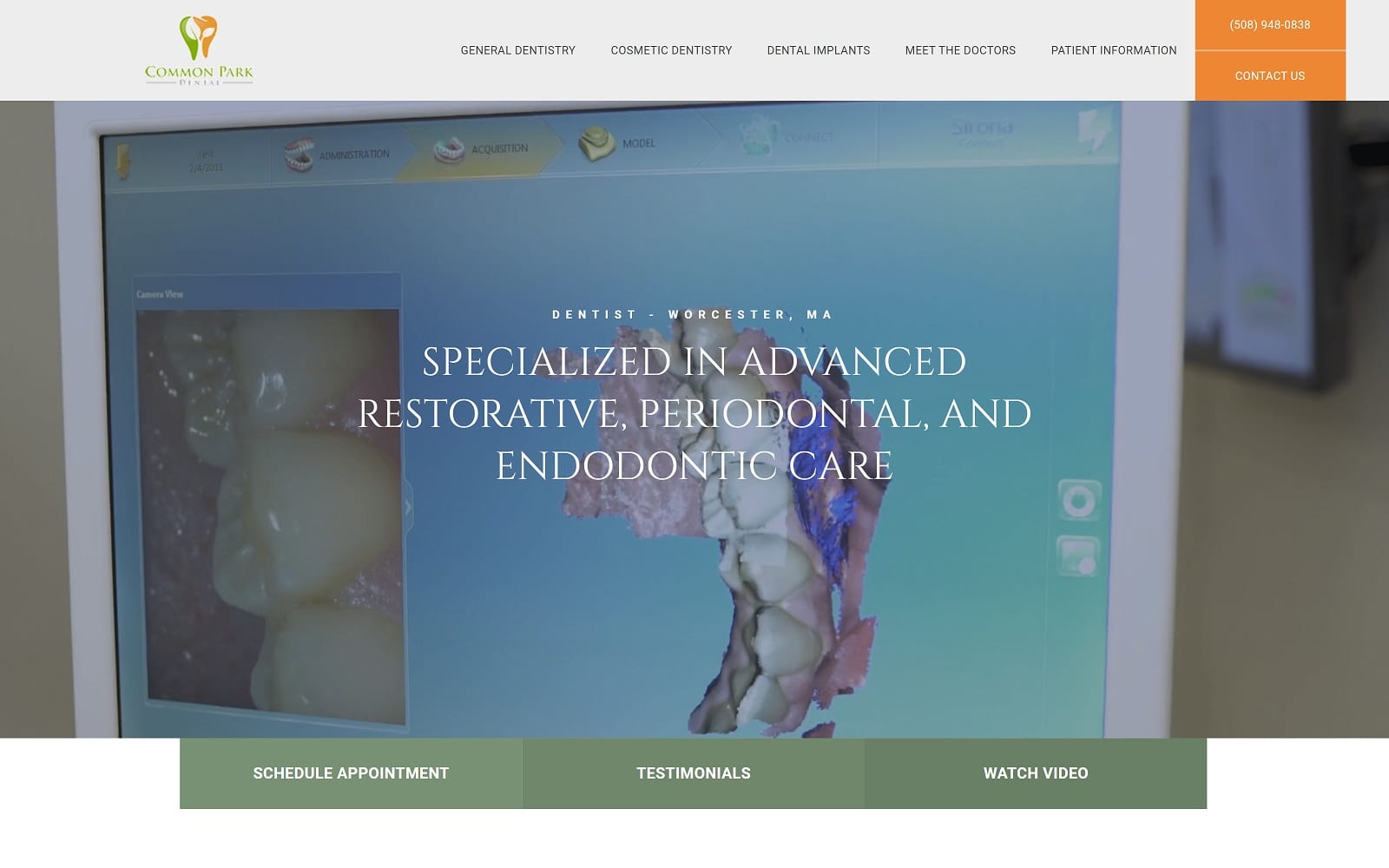 The Screenshot of Common Park Dental commonparkdental.com Website