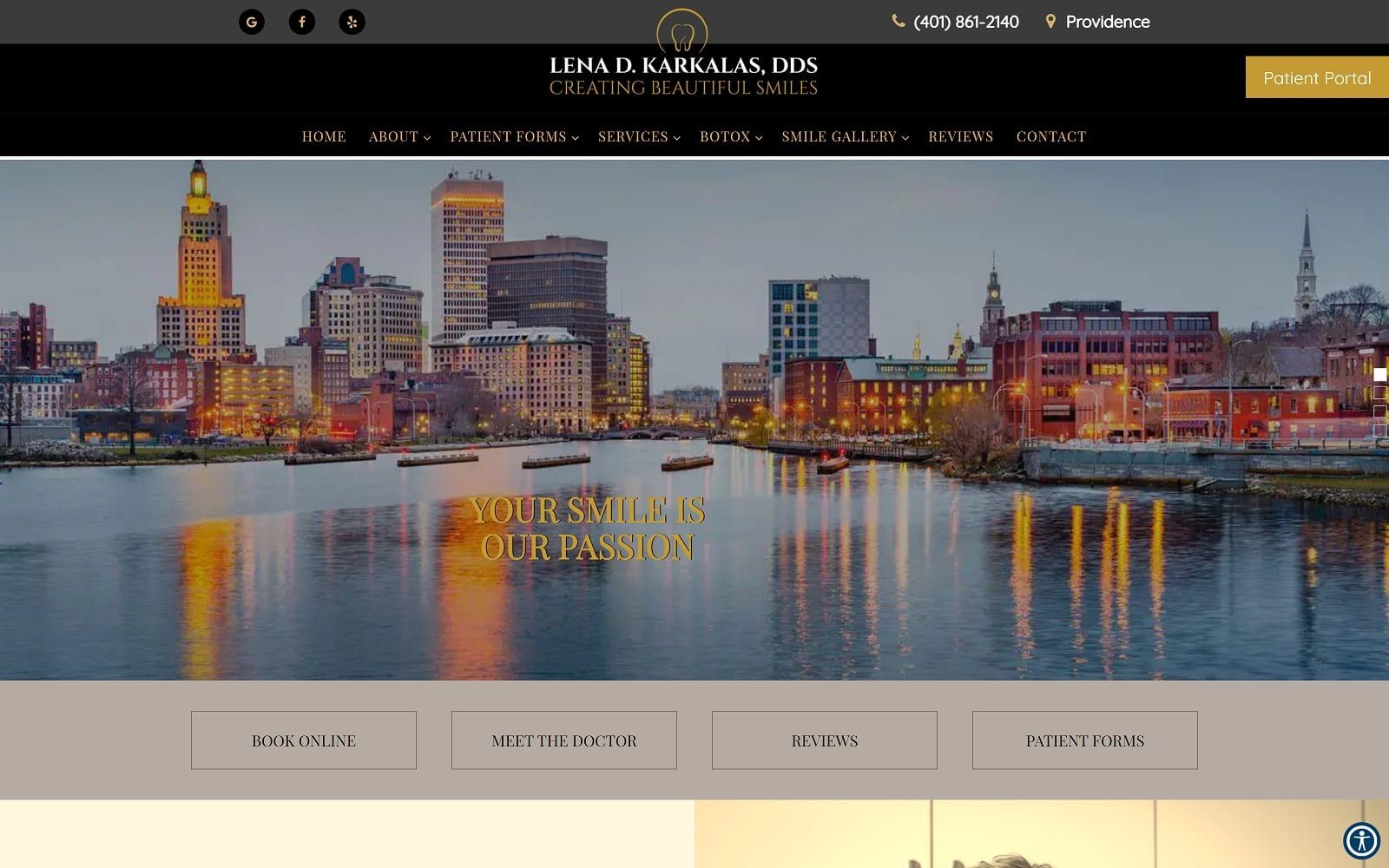 The Screenshot of Dr. Lena D. Karkalas, DDS confidentsmiles.net Website