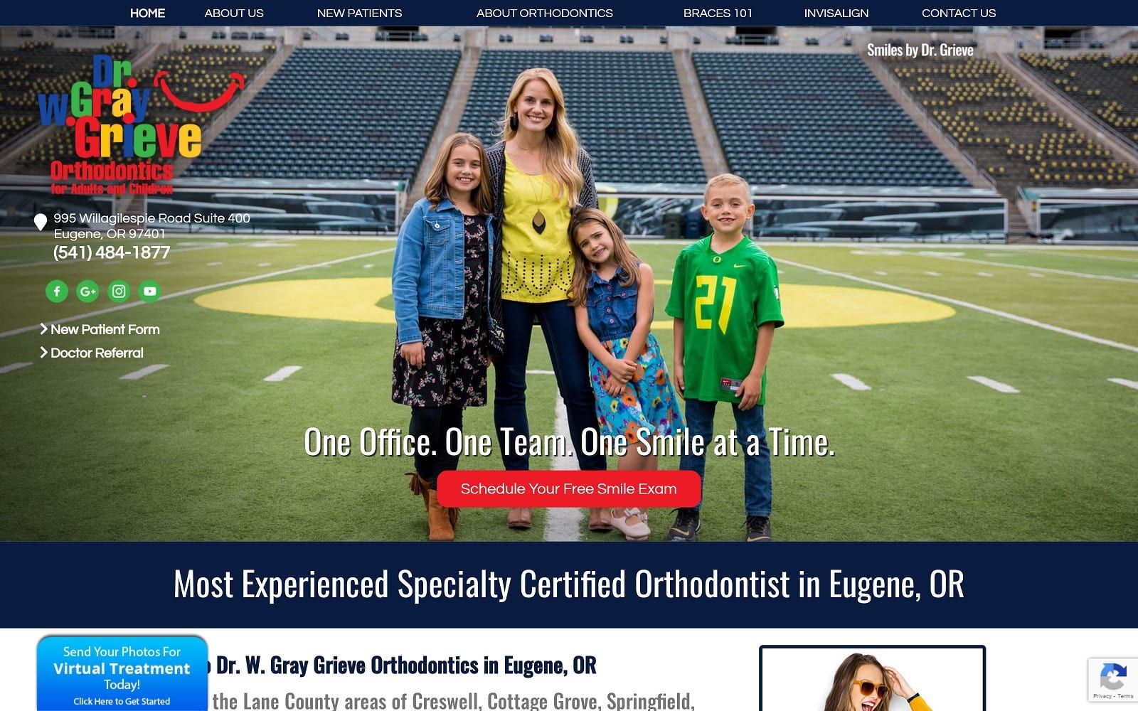 The Screenshot of Dr. W. Gray Grieve Orthodontics: Eugene coolorthodontist.com Website