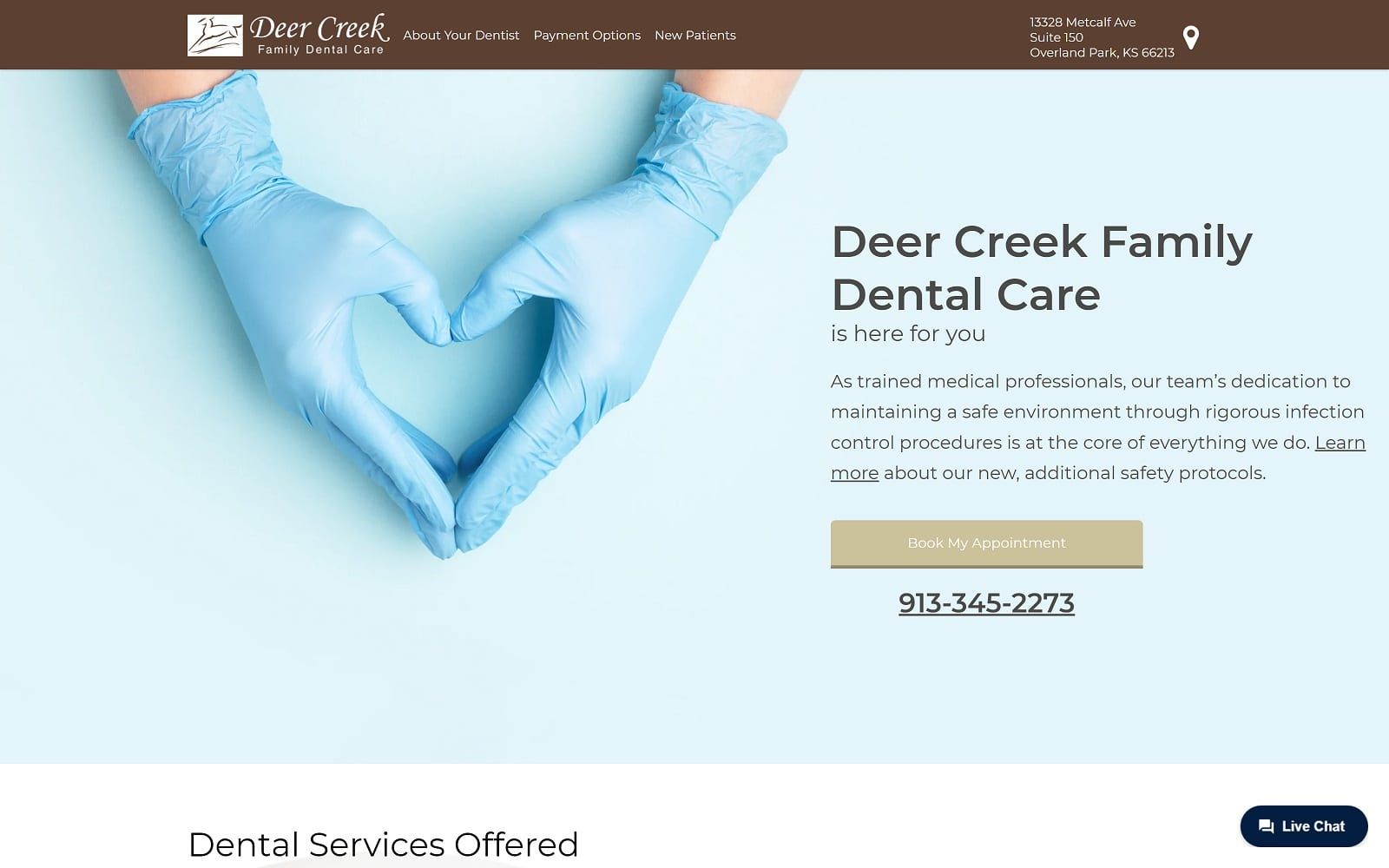 The Screenshot of Deer Creek Family Dental Care deercreekfamilydentalcare.com Website