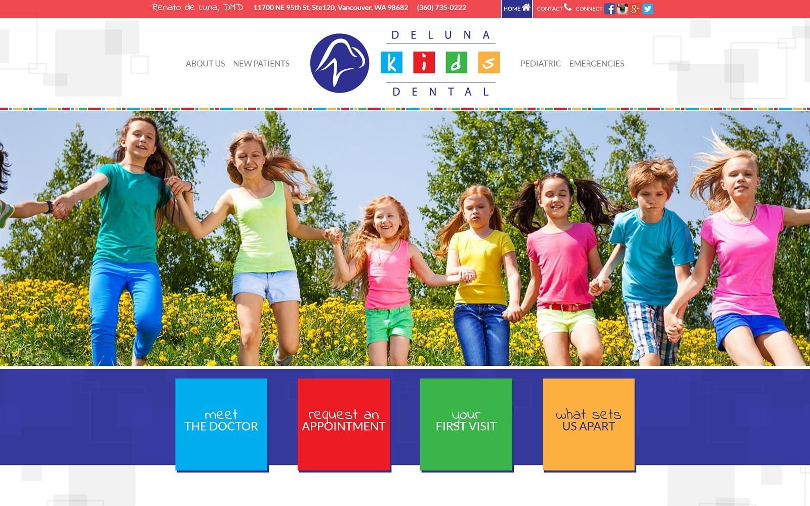 The Screenshot of Deluna Kids Dental delunakidsdental.com Dr. Ren De Luna Website