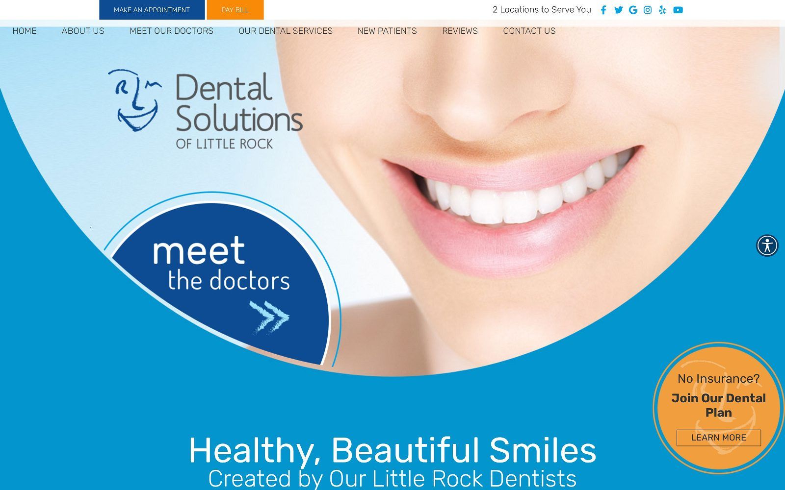 The Screenshot of Dental Solutions of Little Rock dentalsolutionslr.com Website