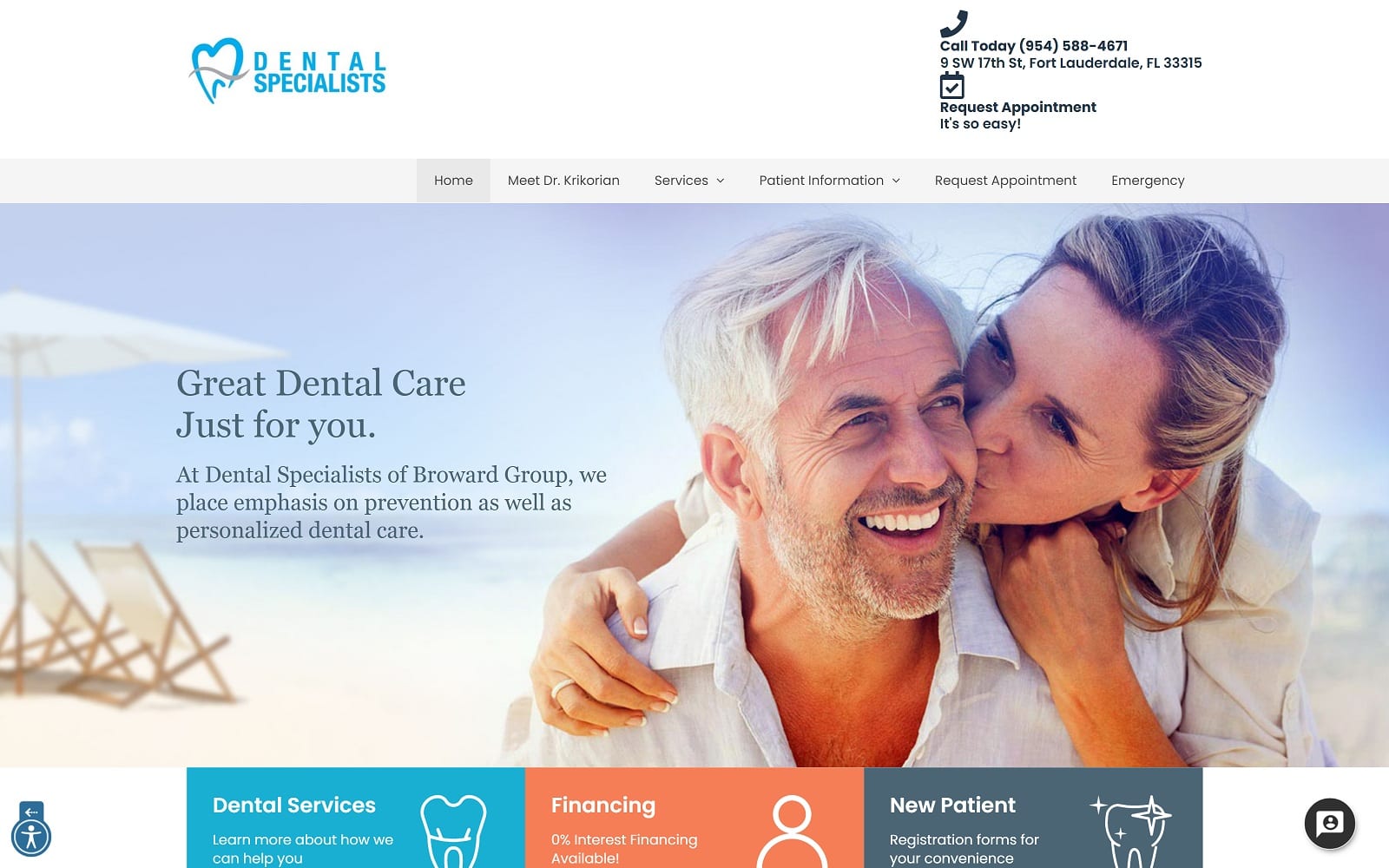 The Screenshot of Dental Specialists of Broward Group dentalspecialistsofflorida.com Website