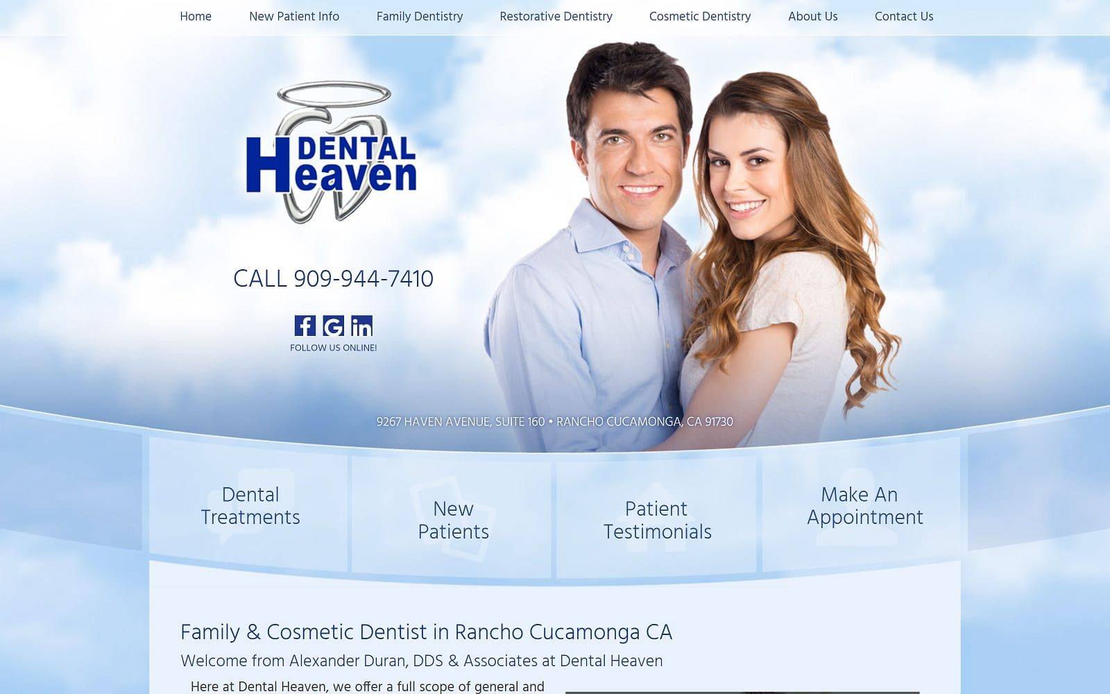 The Screenshot of Dental Heaven: Alexander Duran DDS drduran.com Website