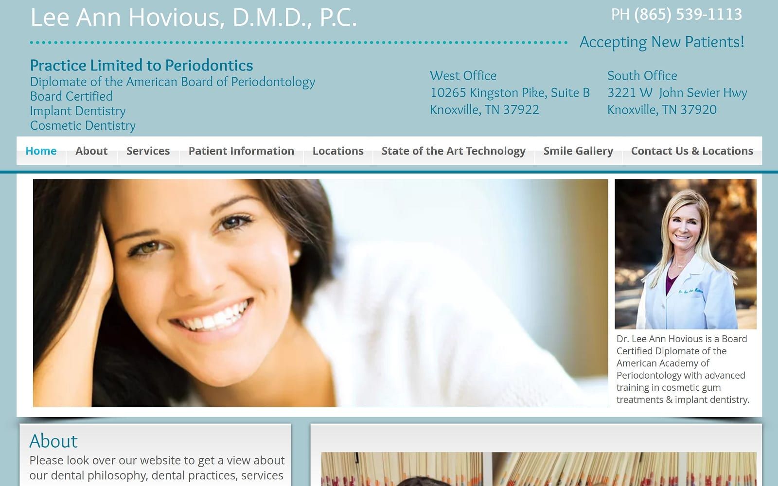 The Screenshot of Dr. Lee Ann Hovious drleeannhovious.com Website