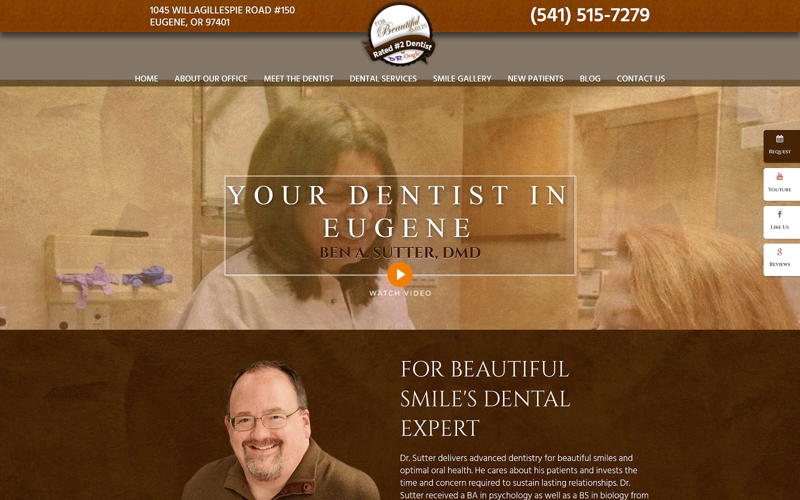 The screenshot of for beautiful smiles forbeautifulsmiles. Com dr. Ben a. Sutter website