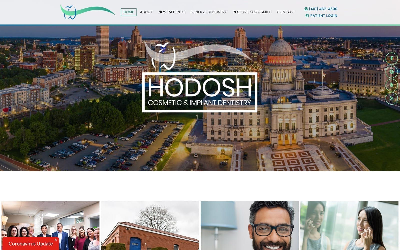 The Screenshot of Hodosh Cosmetic & Implant Dentistry hodosh.com Dr. Alex Hodosh Website