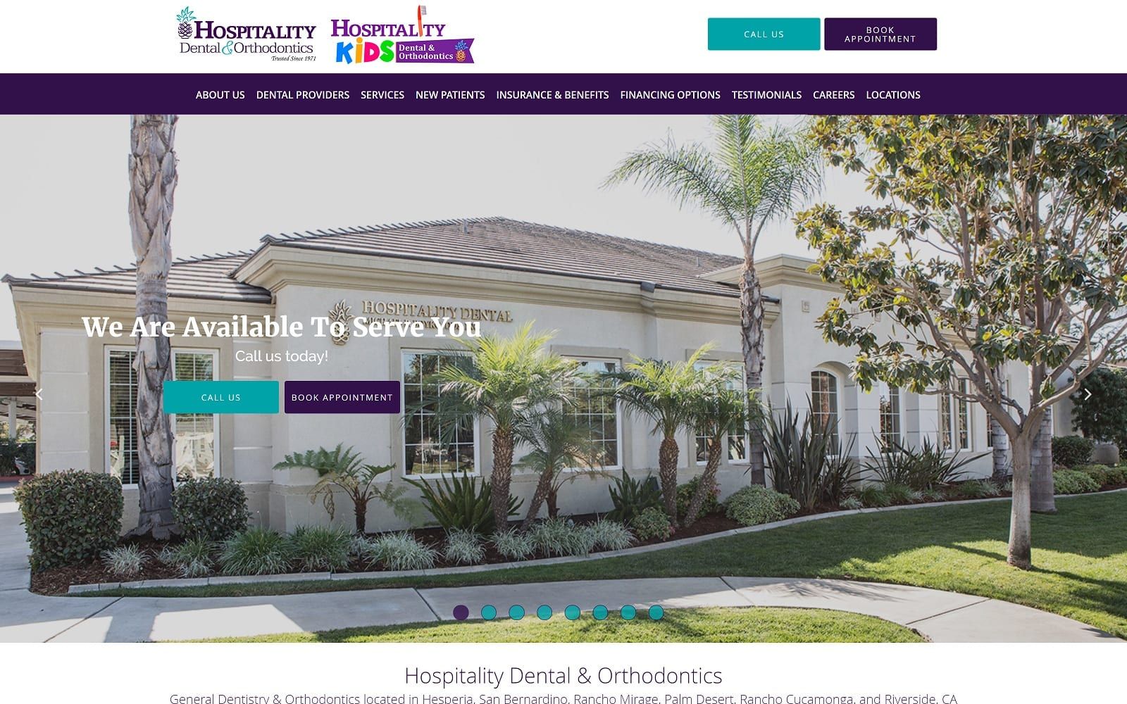 The Screenshot of Hospitality Dental & Orthodontics hospitalitydental.com Website