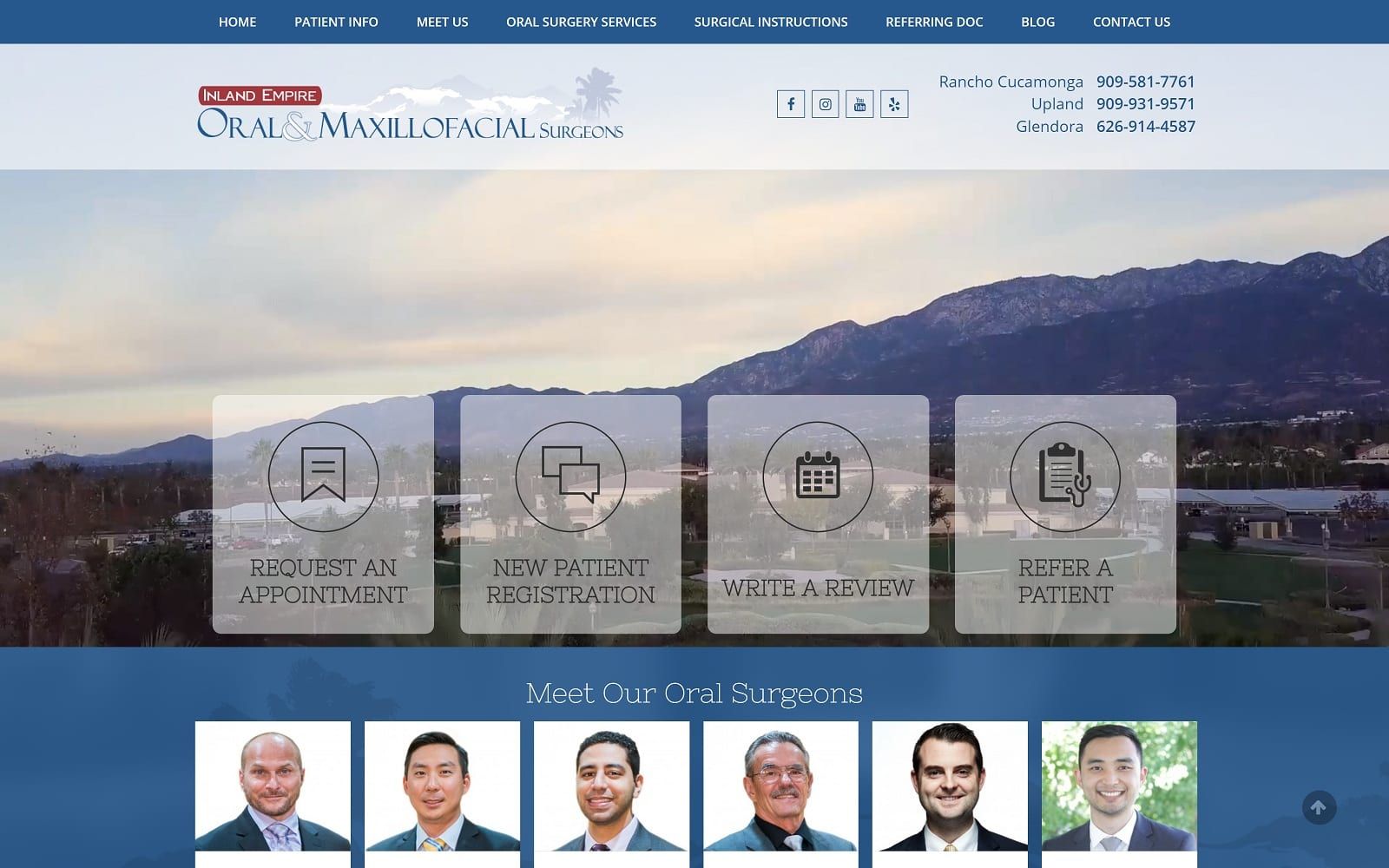 The Screenshot of Inland Empire Oral and Maxillofacial Surgeons inlandempireomfs.com Website