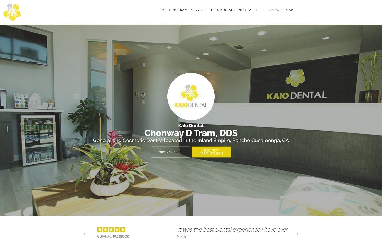 The Screenshot of Kaio Dental kaiodental.com Dr. Chonway D. Tram Website