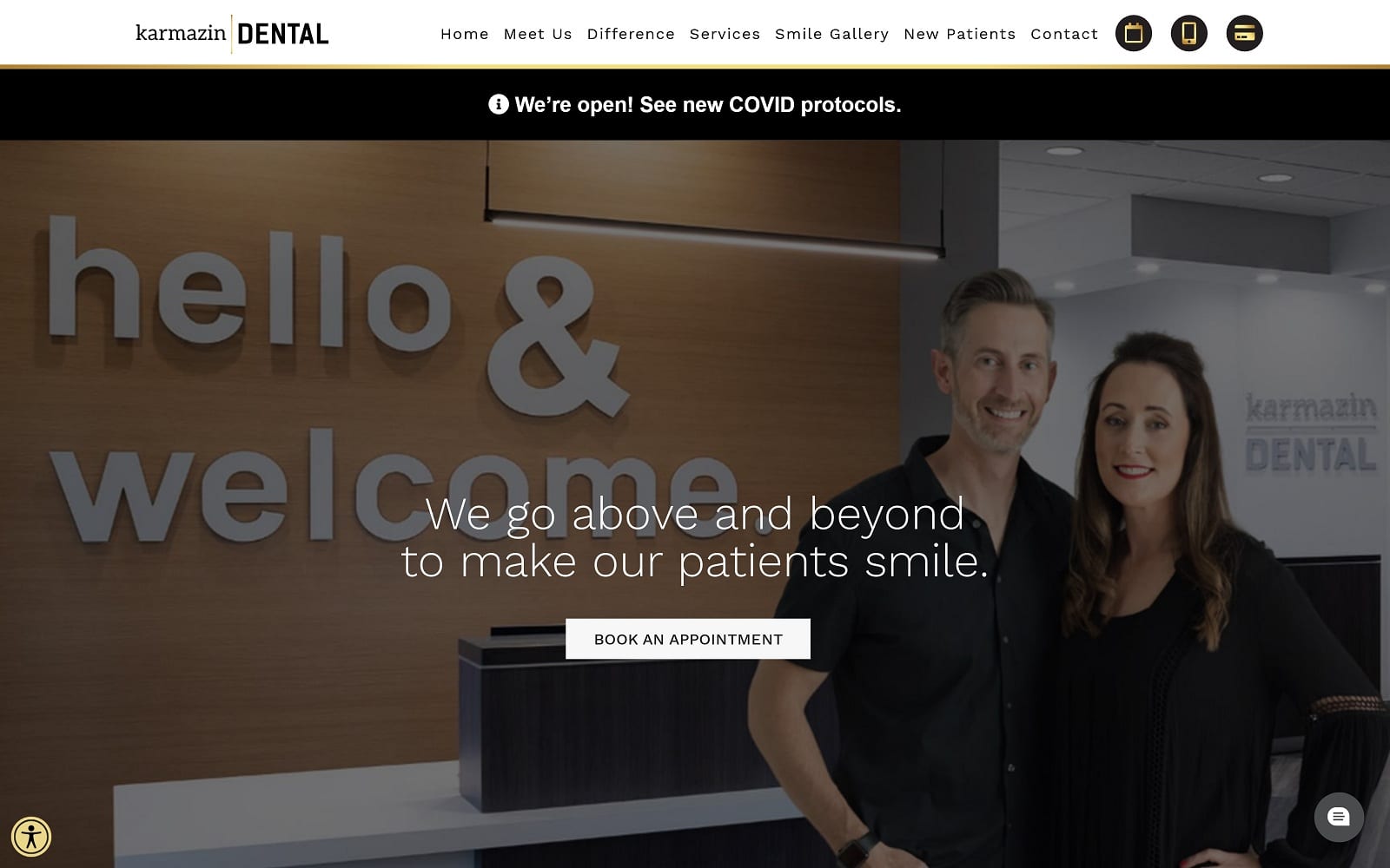 The screenshot of karmazin dental karmazindental. Com dr. Corey karmazin website