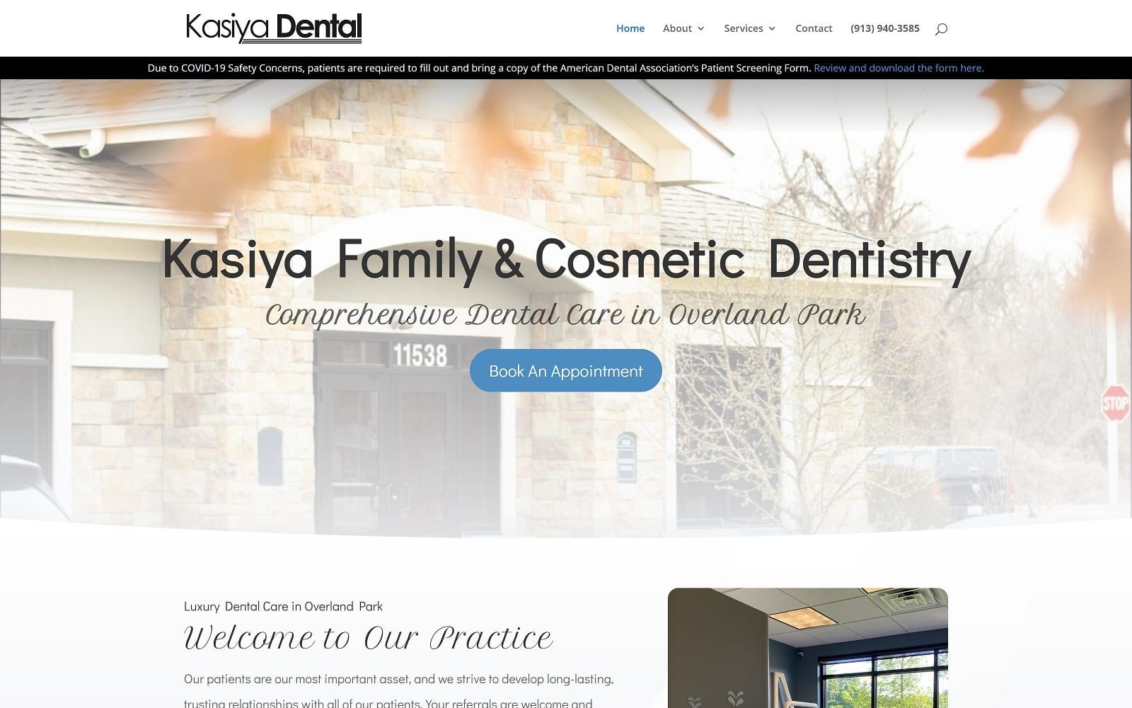 The Screenshot of Kasiya Family & Cosmetic Dentistry kasiyadental.com Website