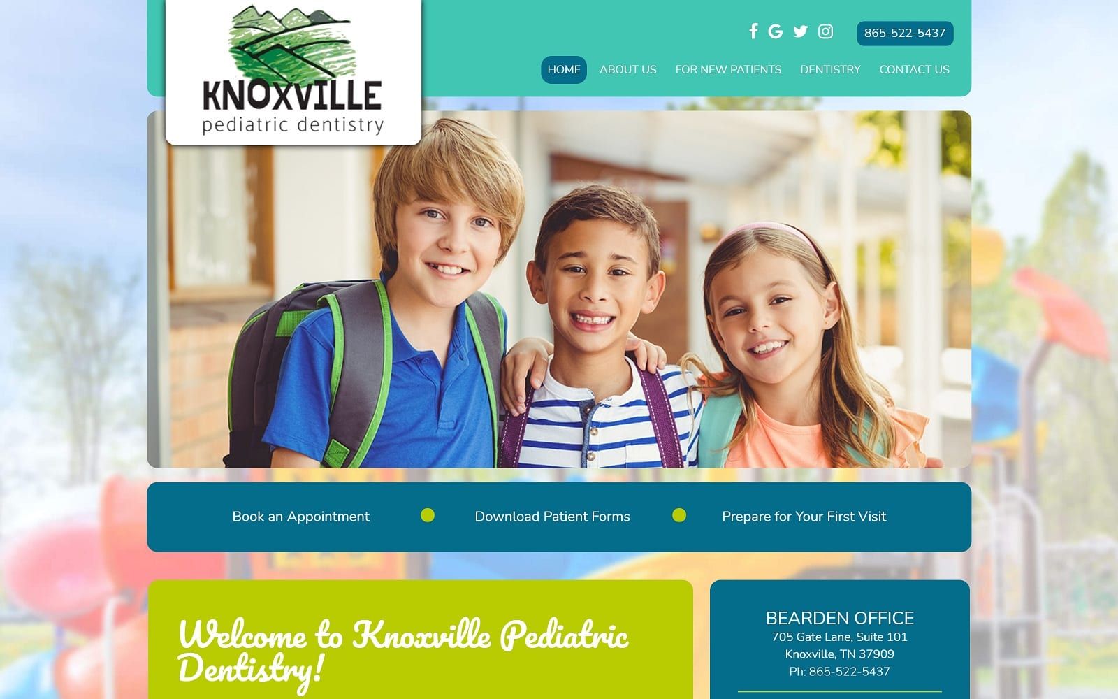 The Screenshot of Knoxville Pediatric Dentistry - Farragut kpdentistry.com Website