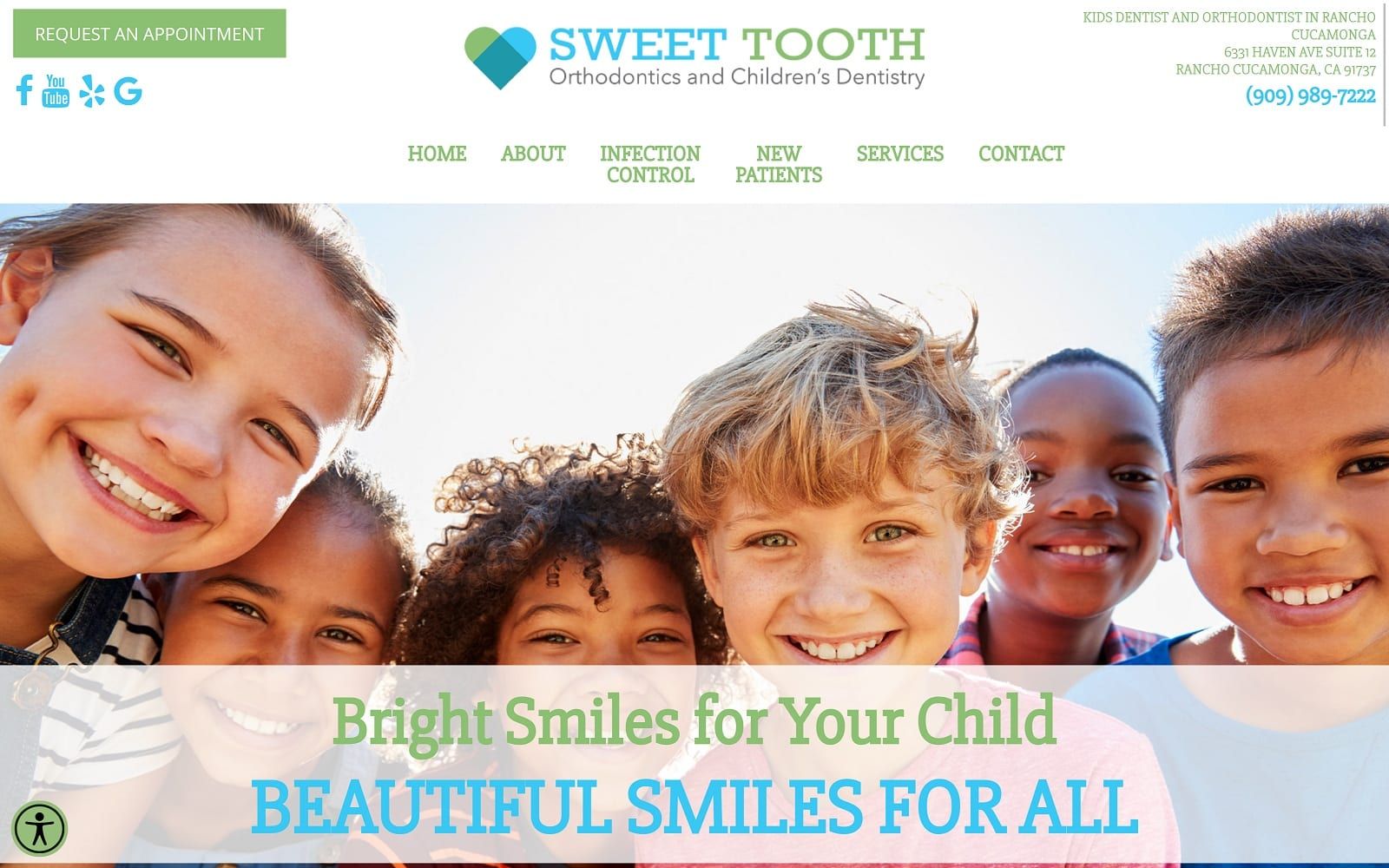 The Screenshot of Sweet Tooth Orthodontics and Children's Dentistry lovesweettooth.com Website