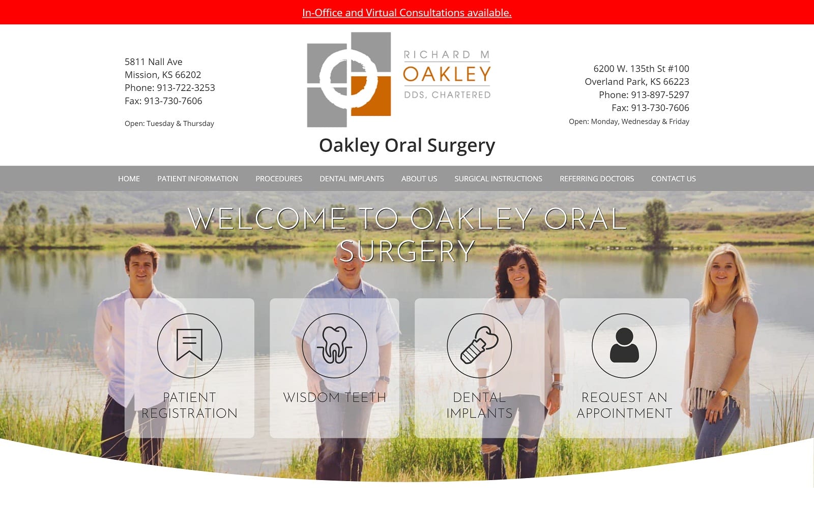 The Screenshot of Oakley Oral Surgery - Richard M. Oakley oakleyoralsurgery.com Website