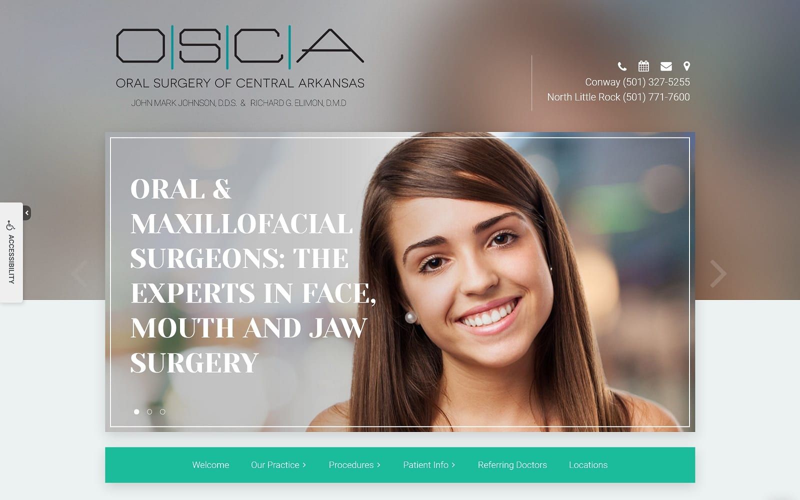 The Screenshot of Oral Surgery of Central Ark oralsurgeryofcentralarkansas.com Website