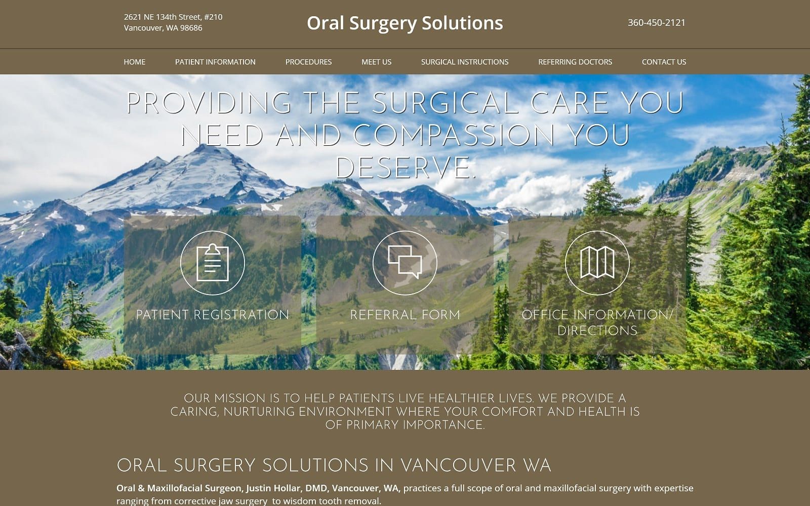 The Screenshot of Oral Surgery Solutions - Justin Hollar, DMD oralsurgerysolutions.com Website