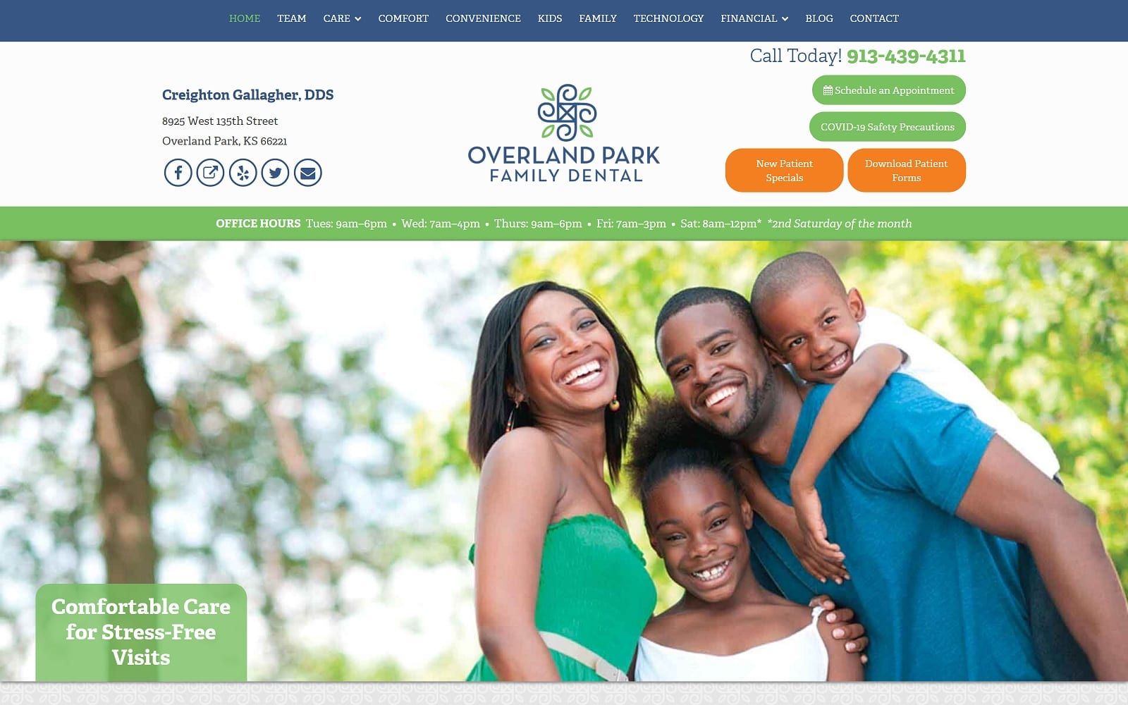 The Screenshot of Overland Park Family Dental overlandparkfamilydental.com Website