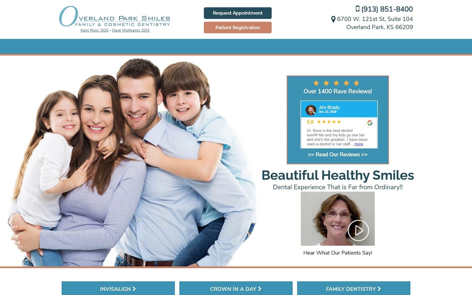 The Screenshot of Overland Park Smiles overlandparksmiles.com Website