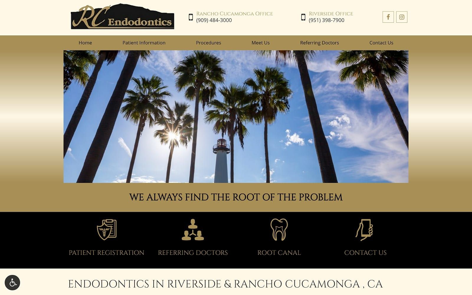 The Screenshot of RC Endodontics rcendodontics.com Website