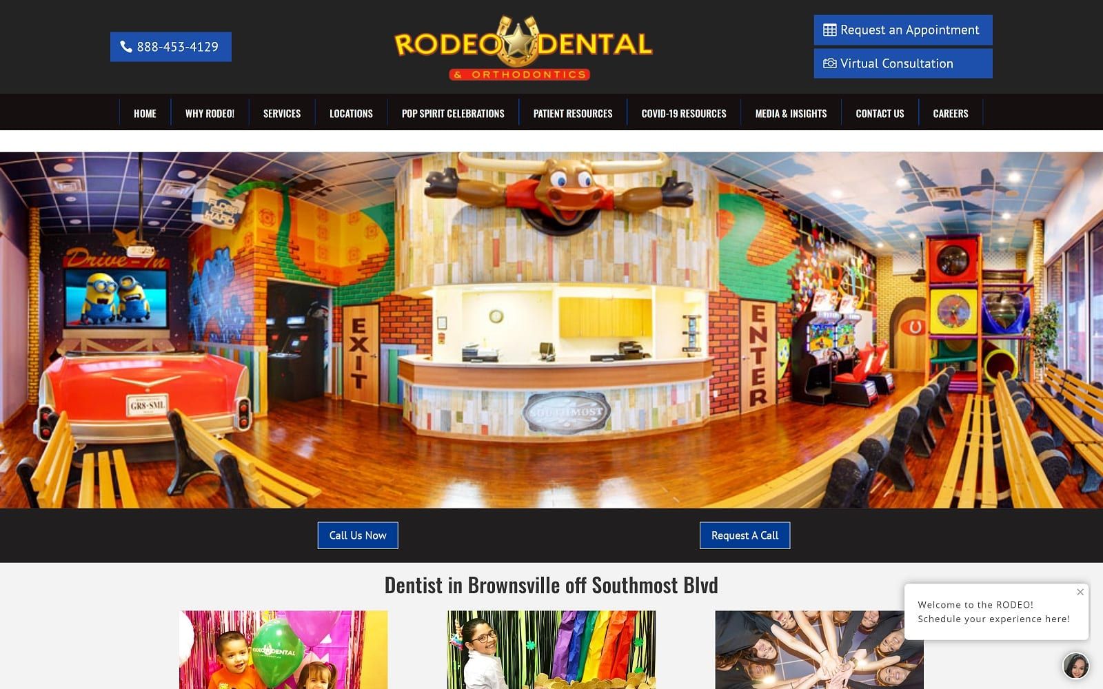 The Screenshot of Rodeo Dental & Orthodontics rodeodentaltexas.com/locations/brownsville-southmost-tx Website
