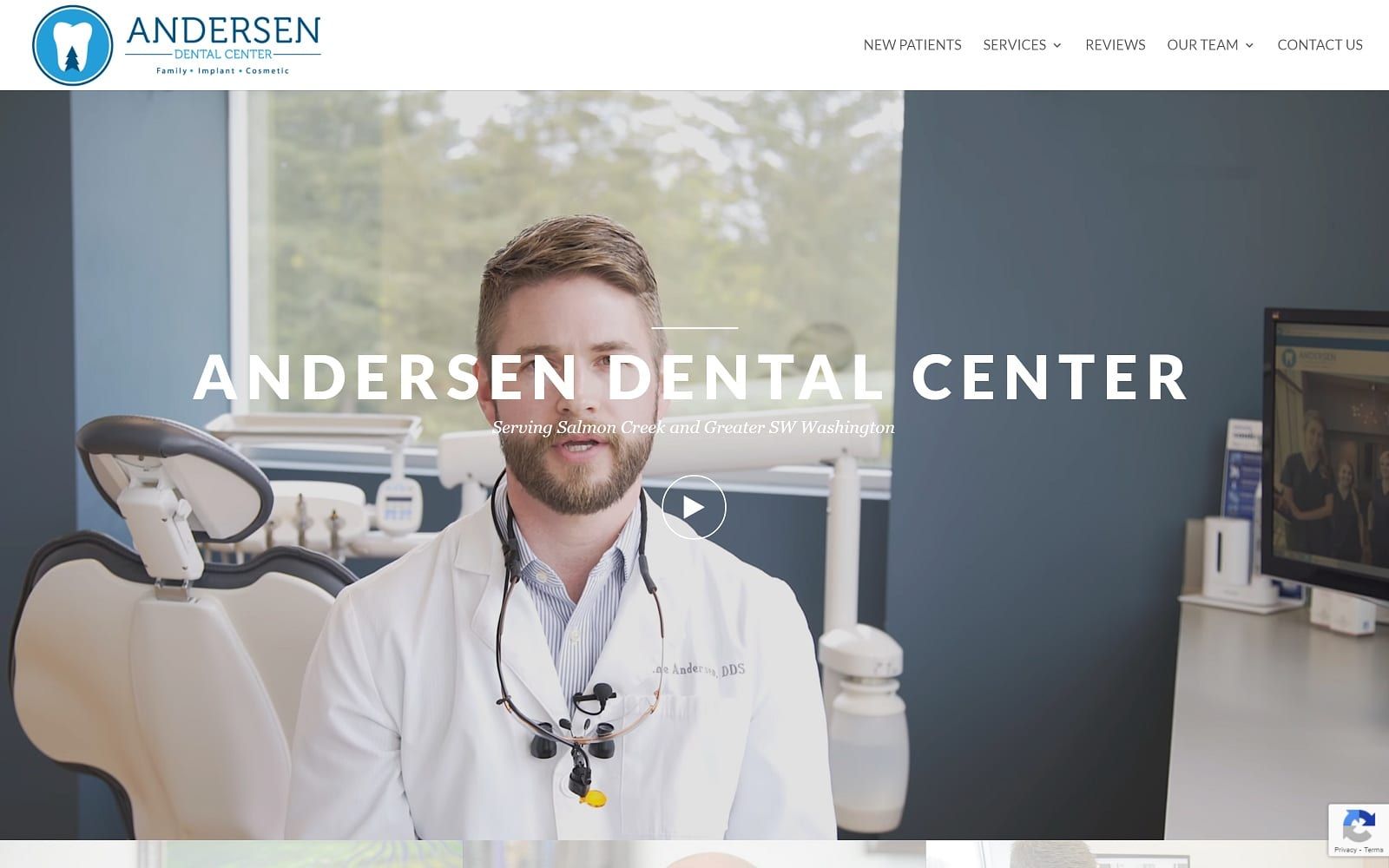 The Screenshot of Andersen Dental Center salmoncreekdentist.com Dr. Dane Andersen Website