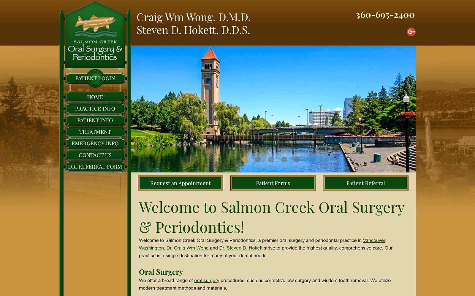 The Screenshot of Salmon Creek Oral Surgery & Periodontics salmoncreekoralsurgeryandperiodontics.com Website