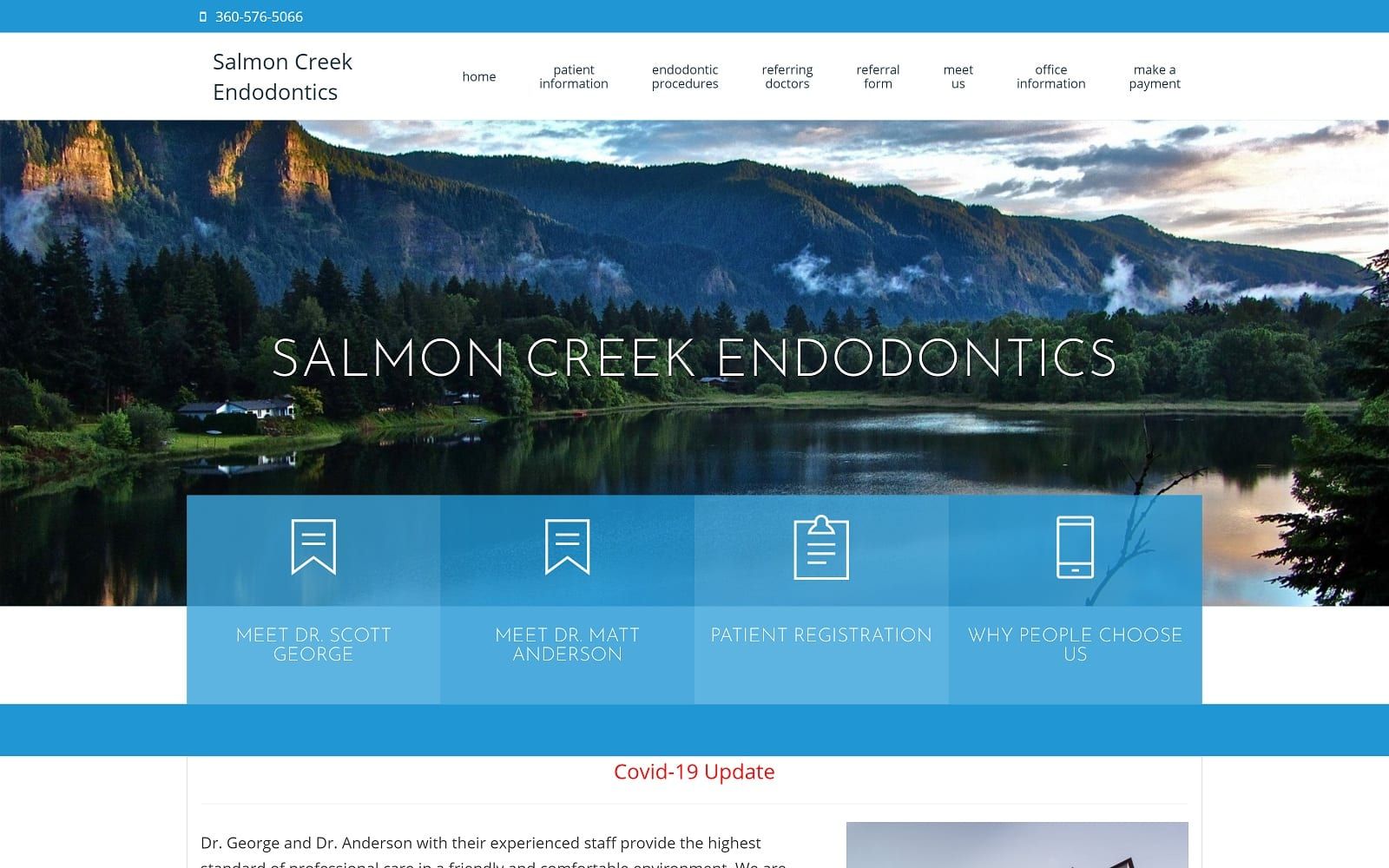 The Screenshot of Salmon Creek Endodontics salmonendo.com Website