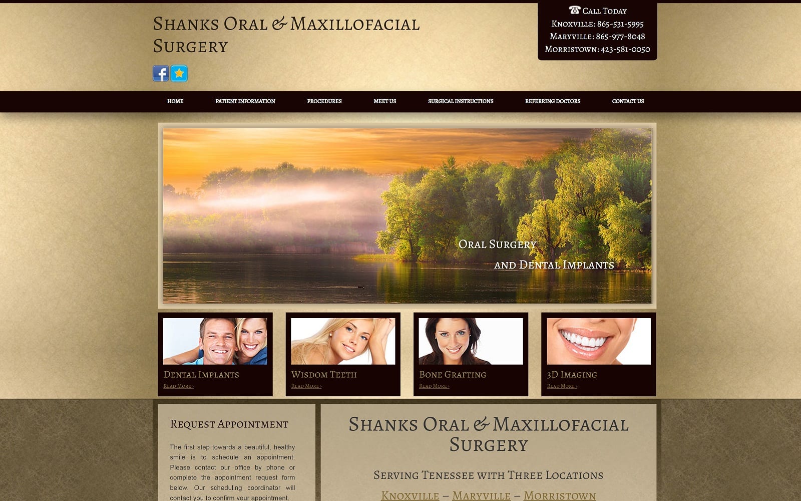 The Screenshot of Shanks Oral & Maxillofacial Surgery shanksoralsurgery.com Website