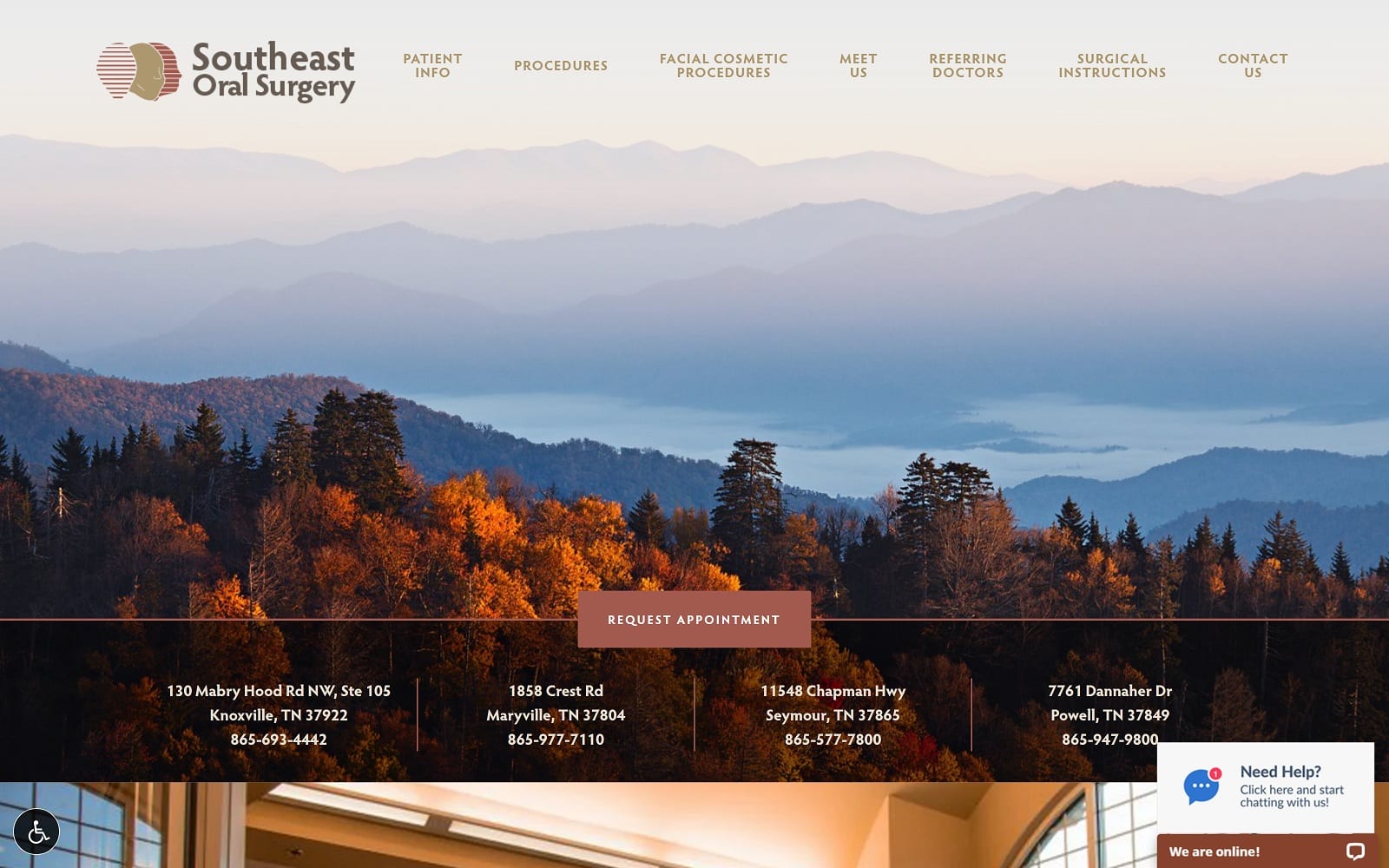 The Screenshot of Southeast Oral Surgery & Dental Implant Center southeastoralsurgery.com Website