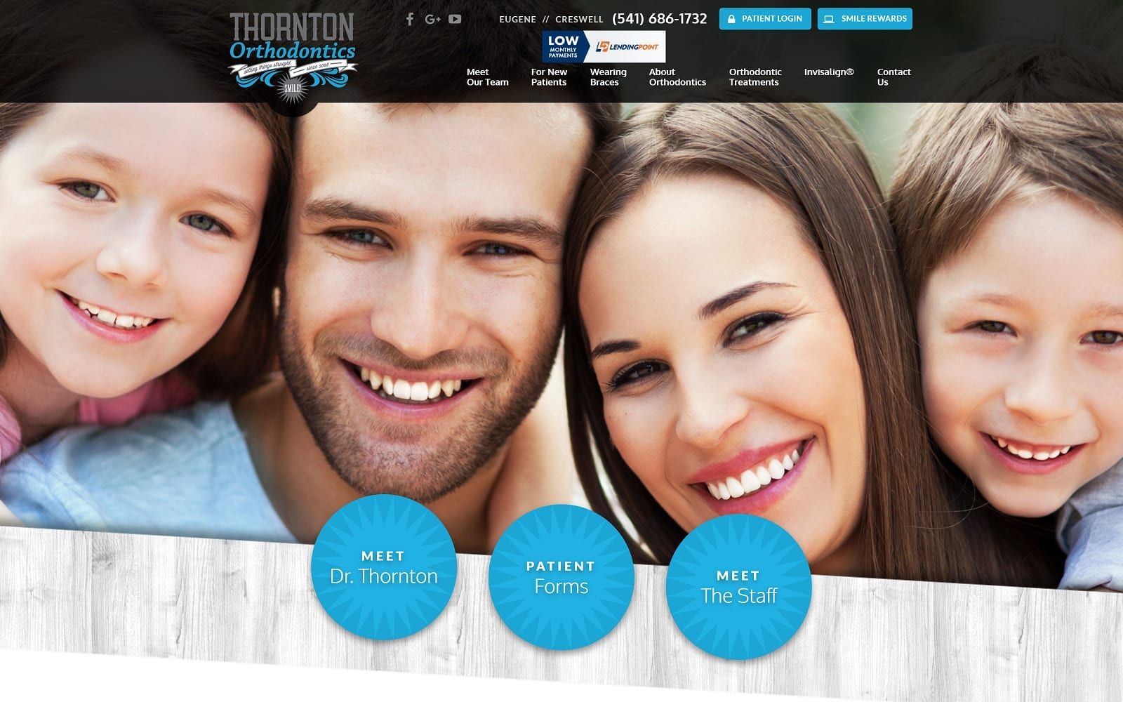 The Screenshot of Thornton Orthodontics thornton-ortho.com Dr. Benjamin Thornton Website
