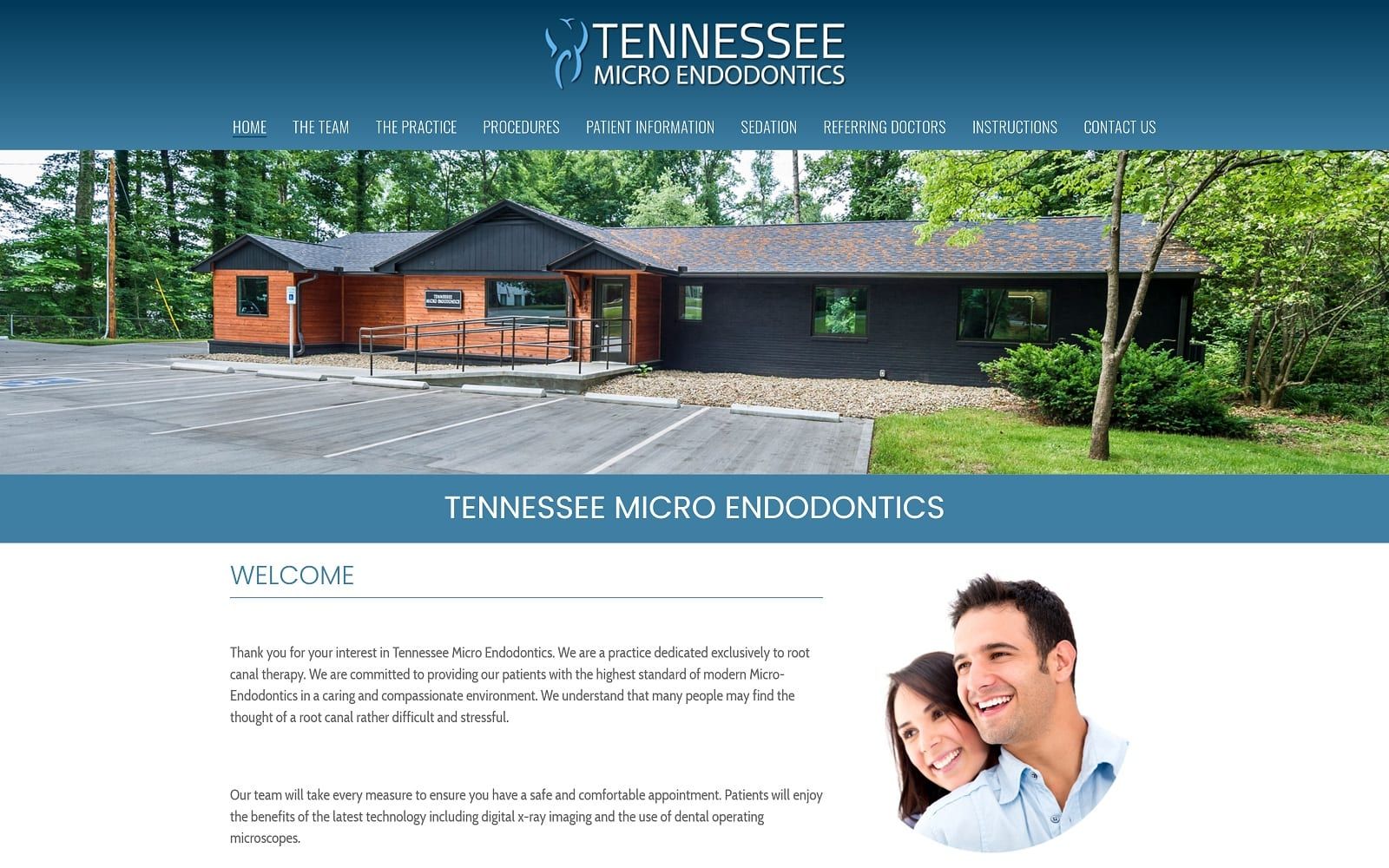 The Screenshot of TENNESSEE MICRO ENDODONTICS Dr. Sam Alborz, DDS tnmicroendo.com Website