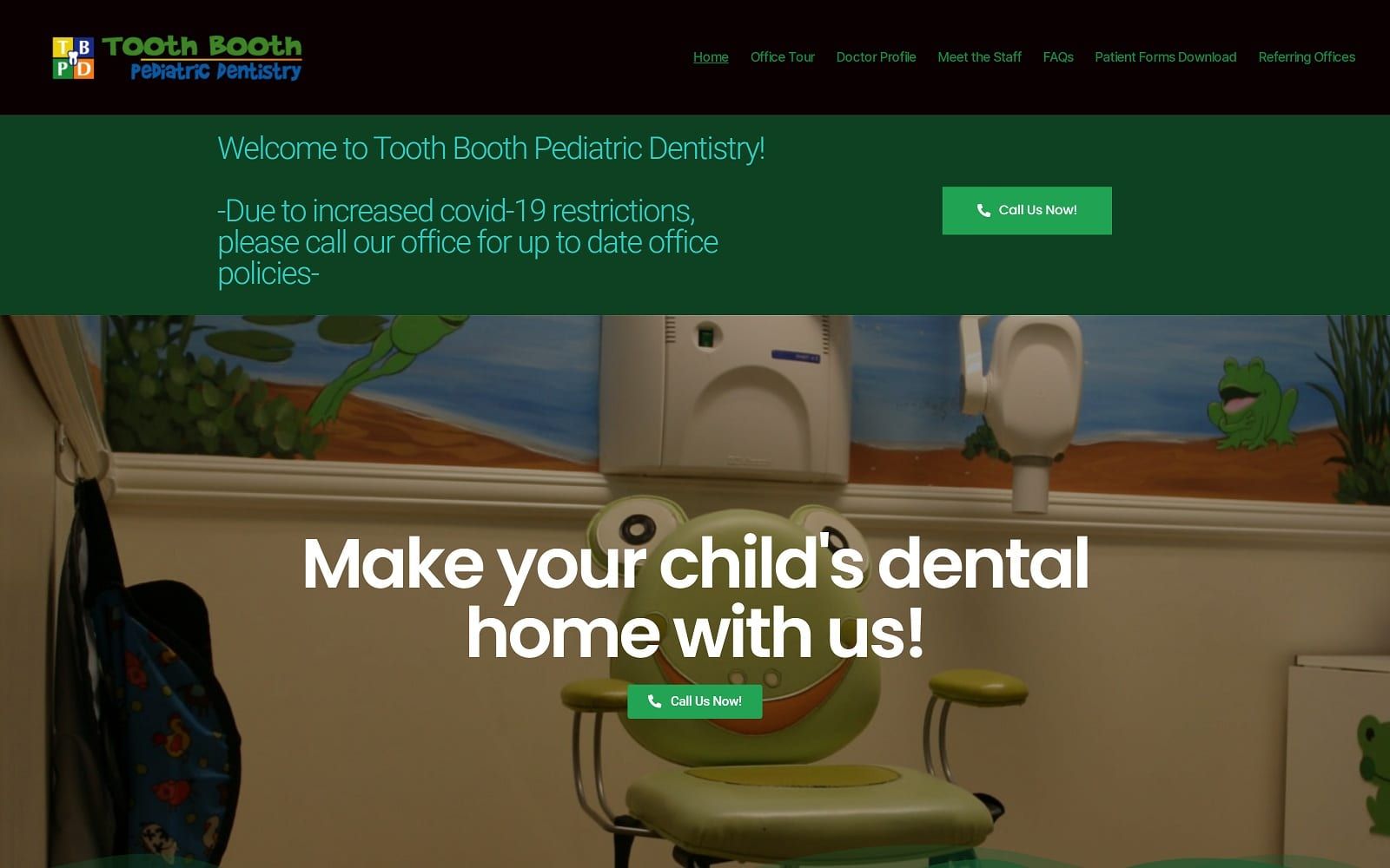 The Screenshot of Tooth Booth Pediatric Dentistry toothboothkids.com Dr. Tom Lam Website