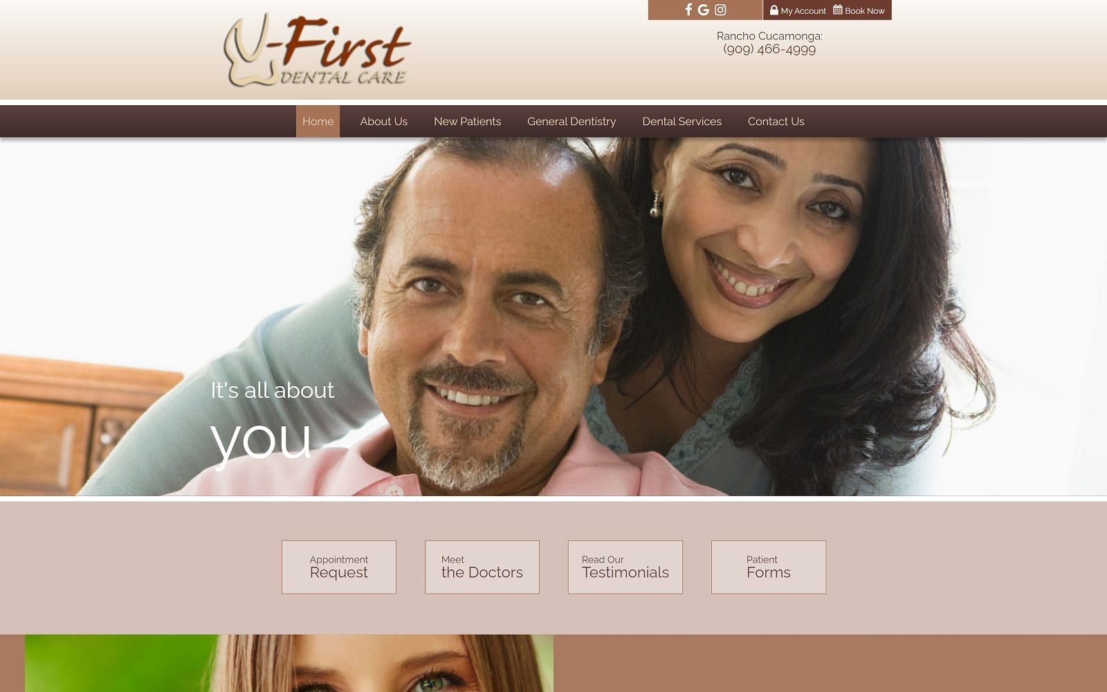 The Screenshot of U - First Dental Care ufirstdentalcare.com Dr. Magaly Velasquez Website