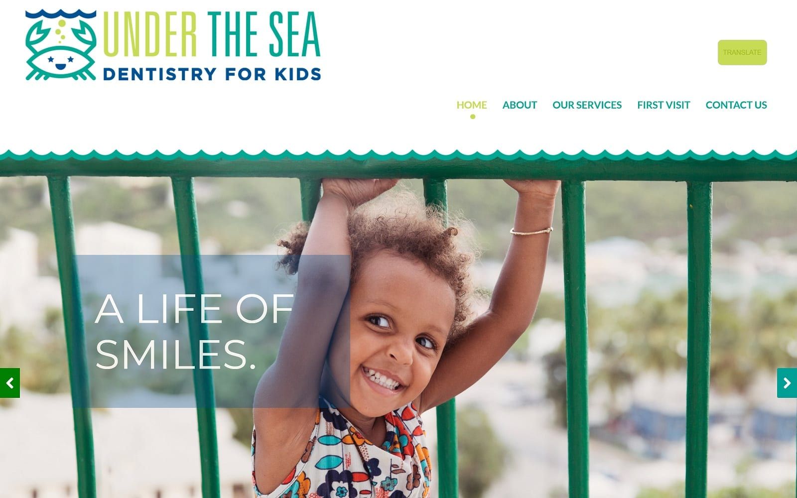 The Screenshot of Under the Sea Dentistry for Kids undertheseakidsdentist.com Dr. Pam Butler Website