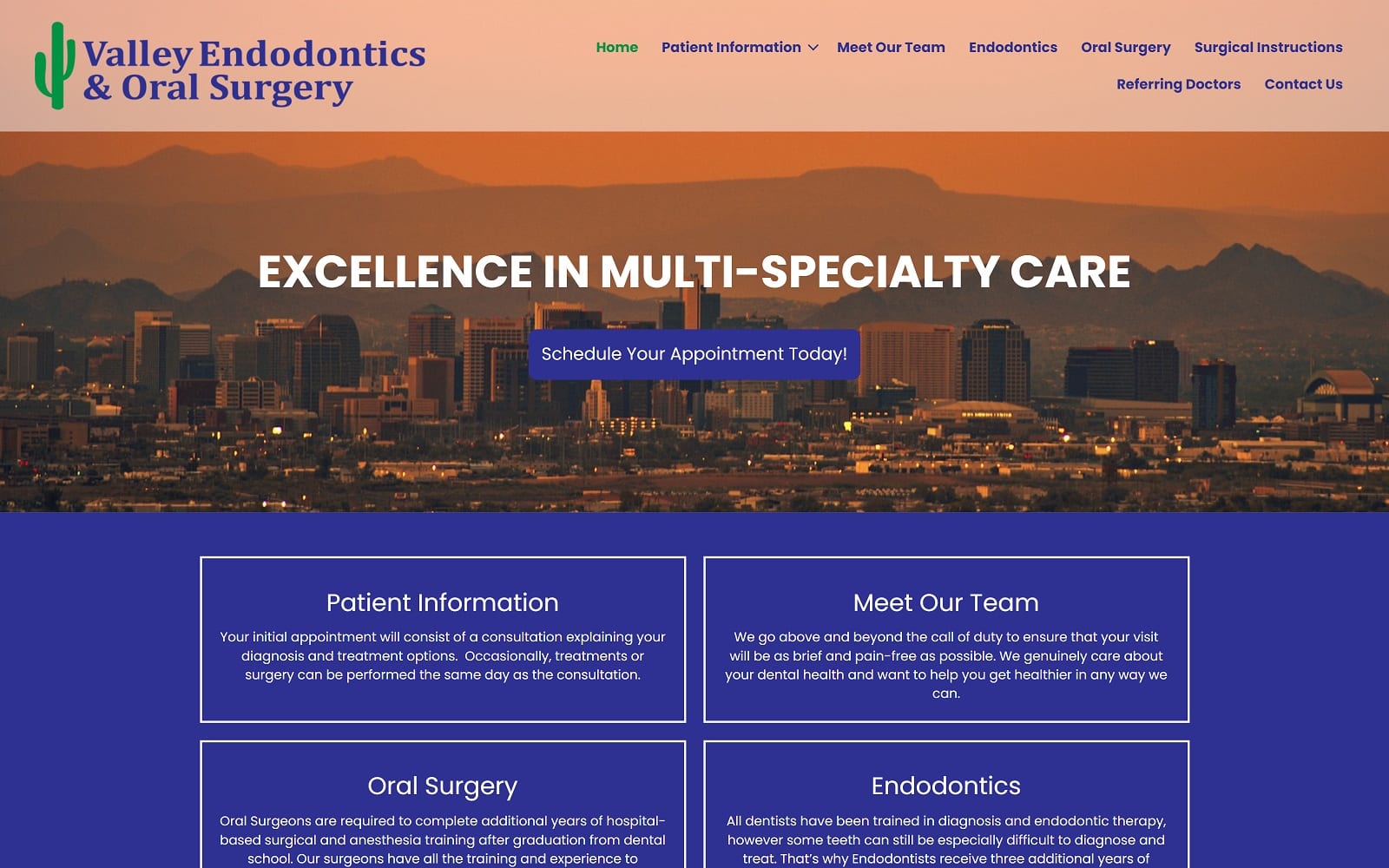 The screenshot of valley endodontic specialty group valleyendodontic. Com dr. Steven hymovitch website