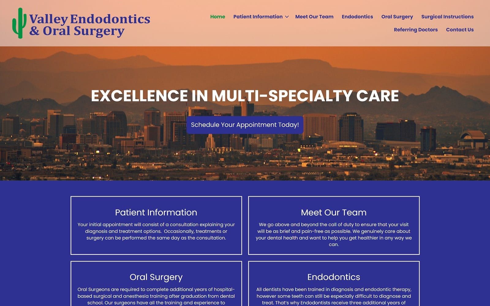 The Screenshot of Valley Endodontic Specialty Group valleyendodontic.com Dr. Steven Hymovitch Website