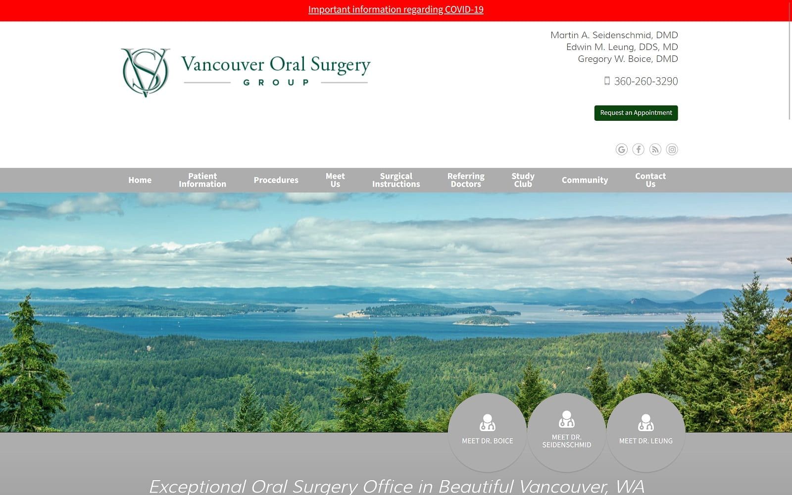 The Screenshot of Vancouver Oral Surgery Group vancouveroralsurgerygroup.com Website