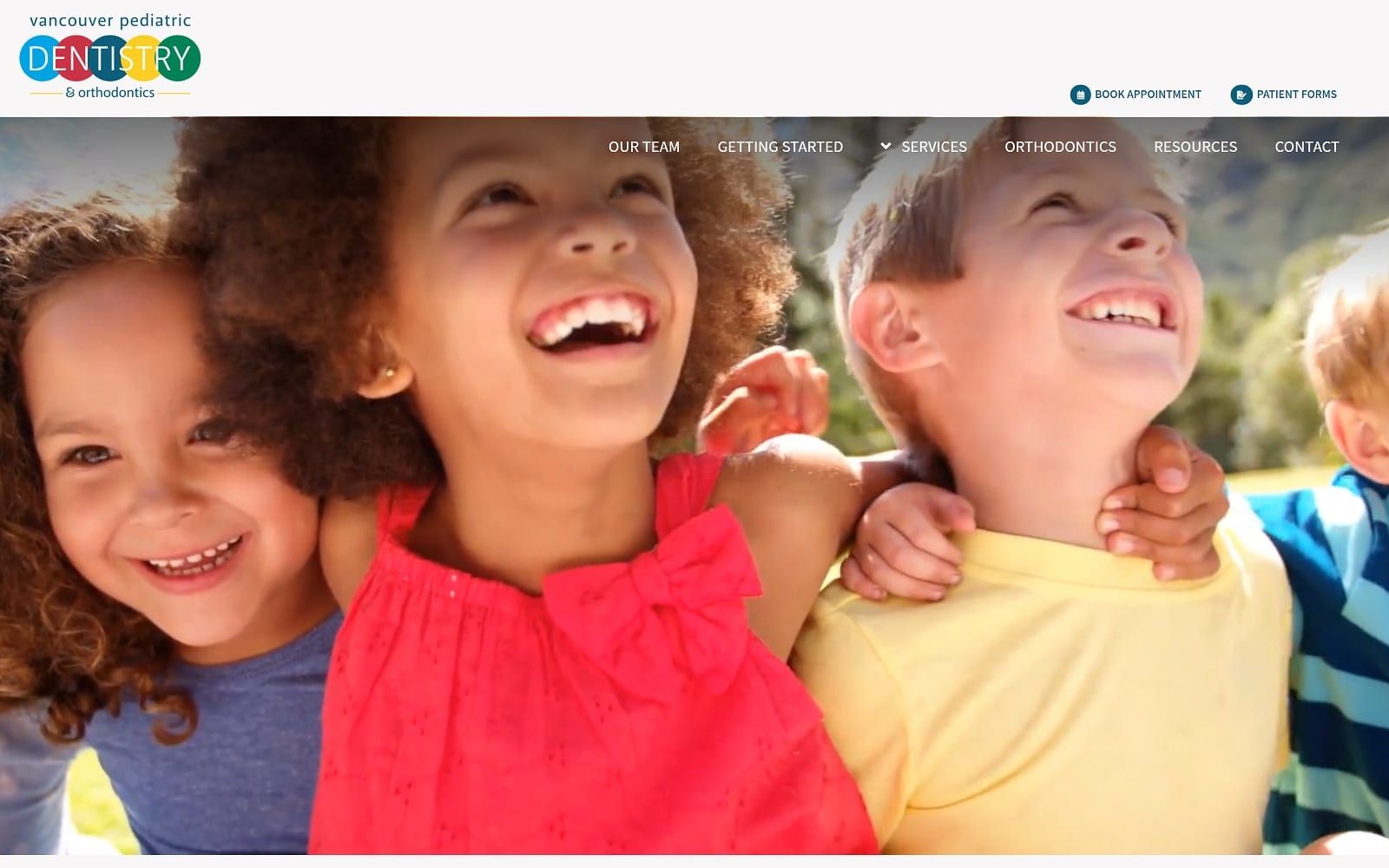 The Screenshot of Vancouver Pediatric Dentistry vancouverpediatricdentistry.com Website