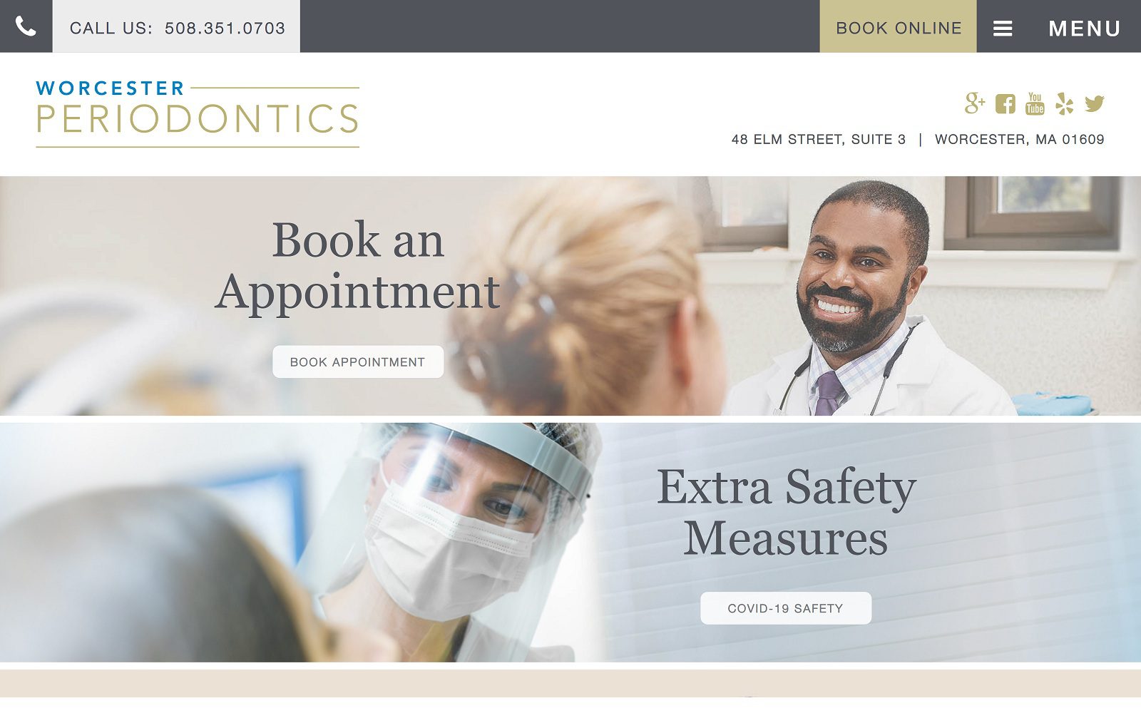 The Screenshot of Worcester Periodontics worcesterperiodontics.com Website