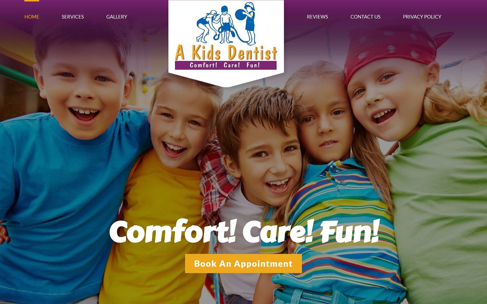 The Screenshot of A Kids Dentist akidsdentist.com website