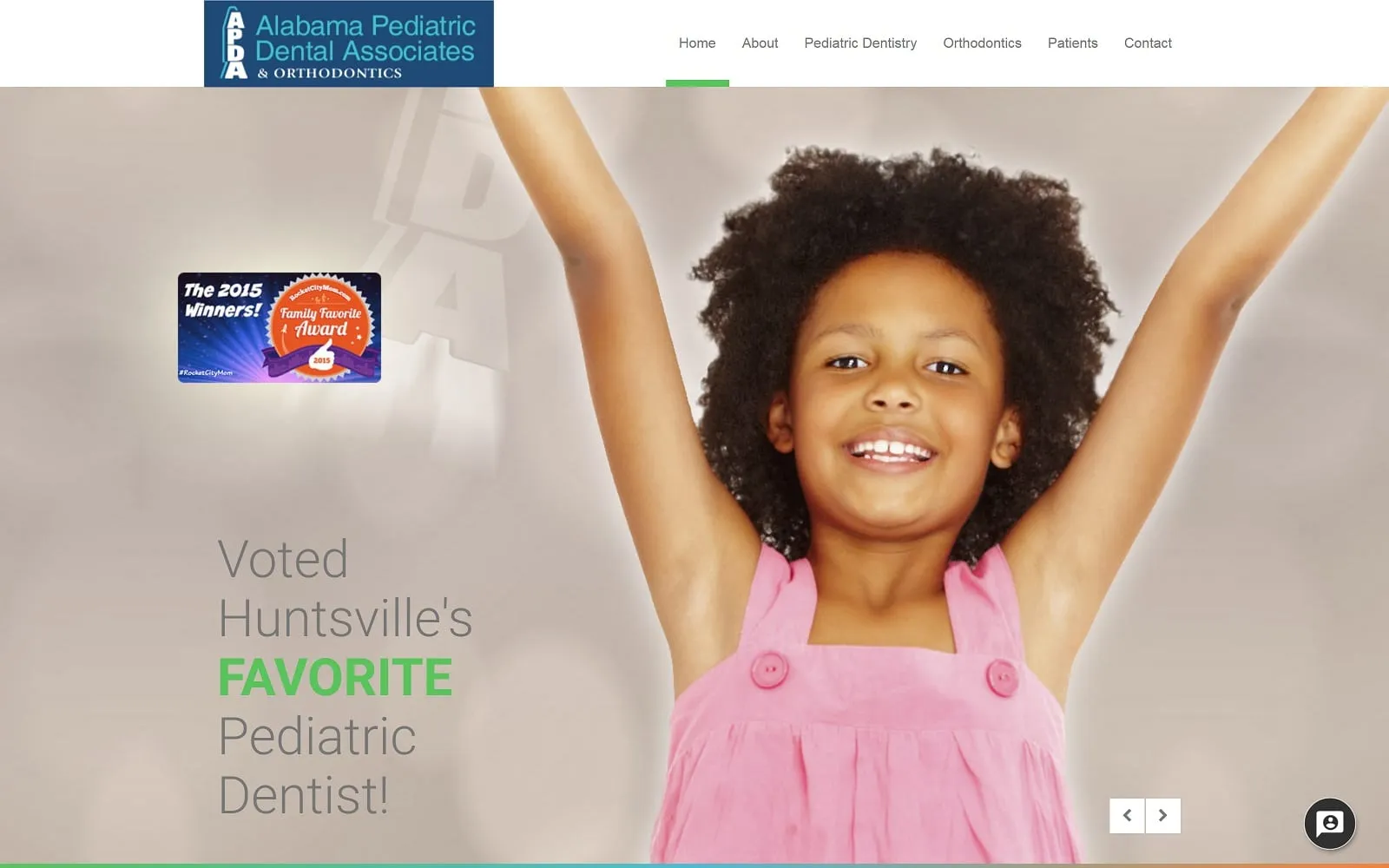 The Screenshot of Alabama Pediatric Dental Associates & Orthodontics alabamapediatricdentists.com/our-locations/huntsville-office Website
