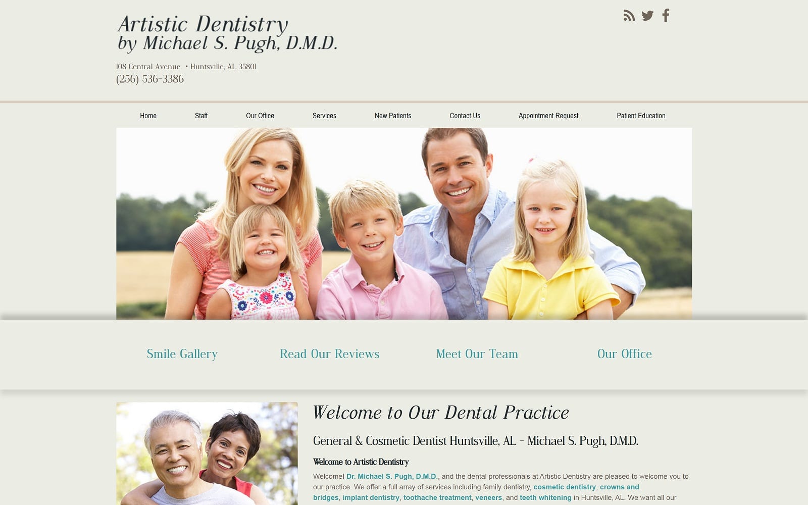 The Screenshot of Artistic Dentistry: Michael S Pugh, DMD artisticdentistry.net Website