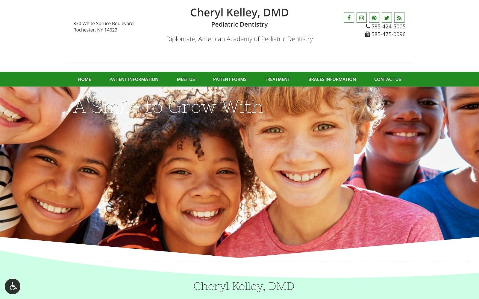 The Screenshot of Cheryl Kelley DMD asmiletogrowwith.com Website