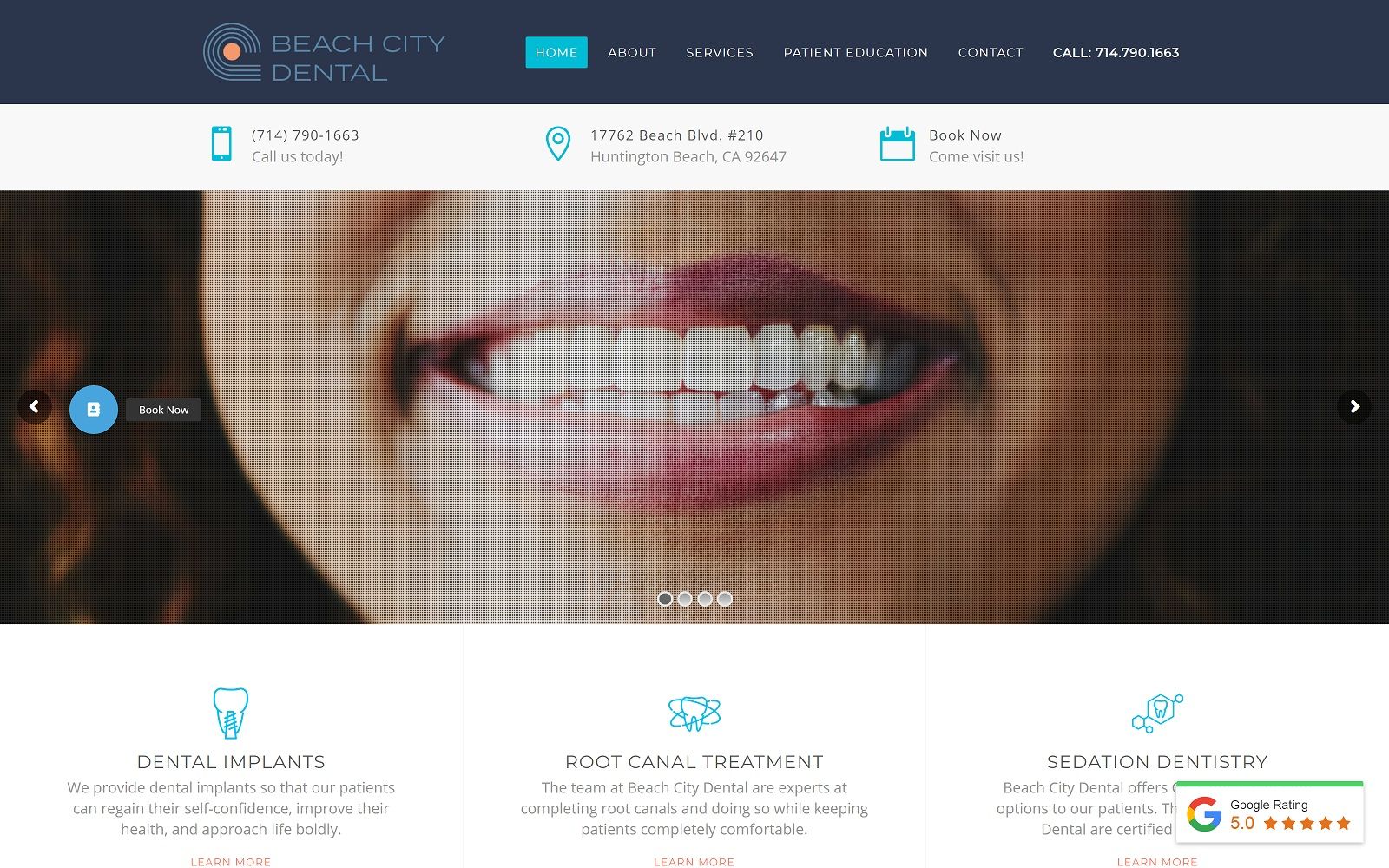 The Screenshot of Beach City Dental beachcitydental.com Website