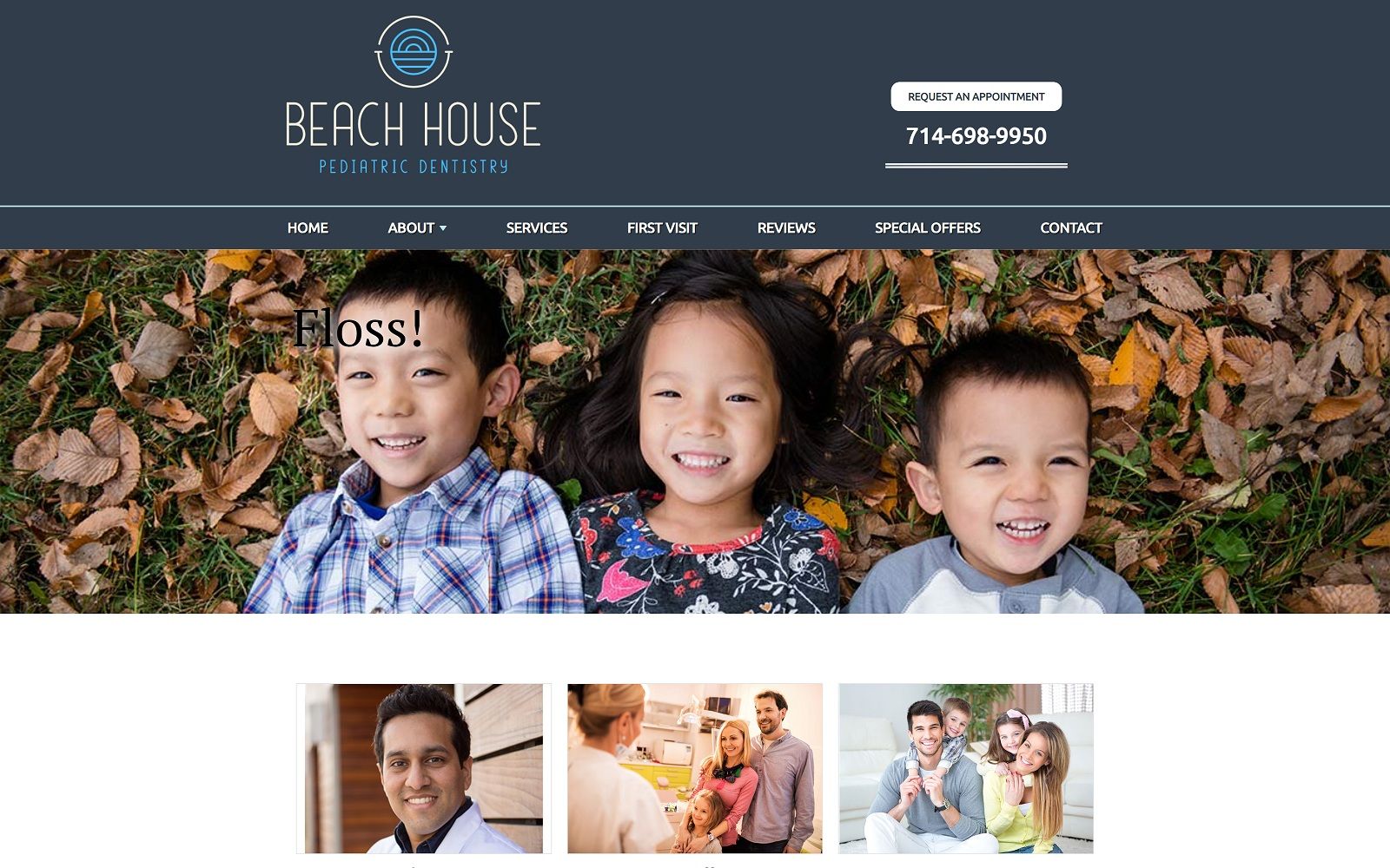 The Screenshot of Beach House Pediatric Dentistry beachhousepd.com Website
